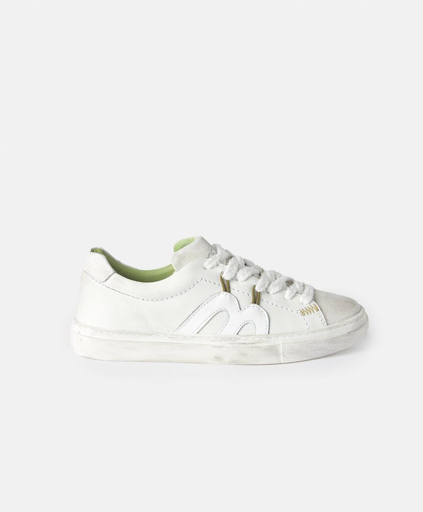 VENEZIA LEATHER SNEAKERS - WHITE - Momonì