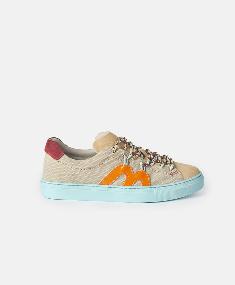 VENEZIA LEATHER SNEAKERS - BEIGE - Momonì