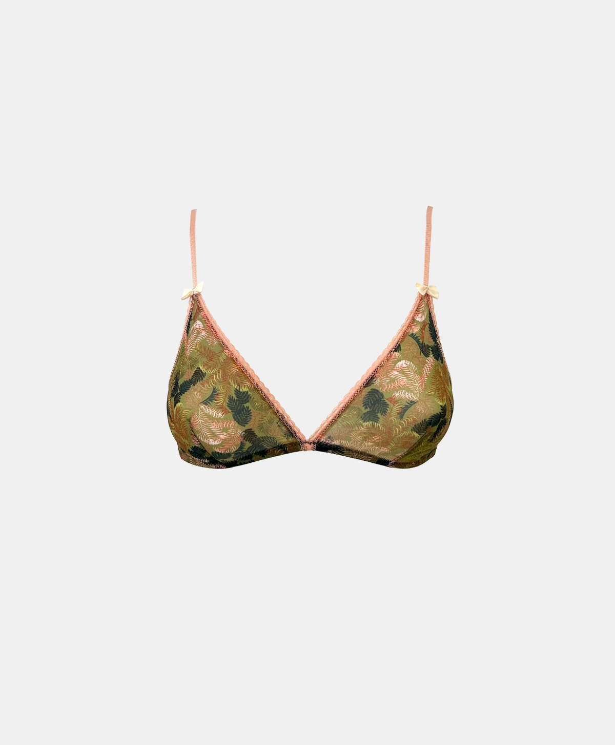 AMETHIST BRA IN PRINTED STRETCH CHARMEUSE - GREEN/PINK - Momonì