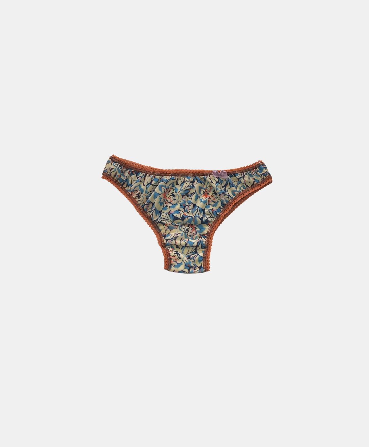 ARCA KNICKERS IN PRINTED STRETCH CHARMEUSE  - YELLOW/BLUE - Momonì