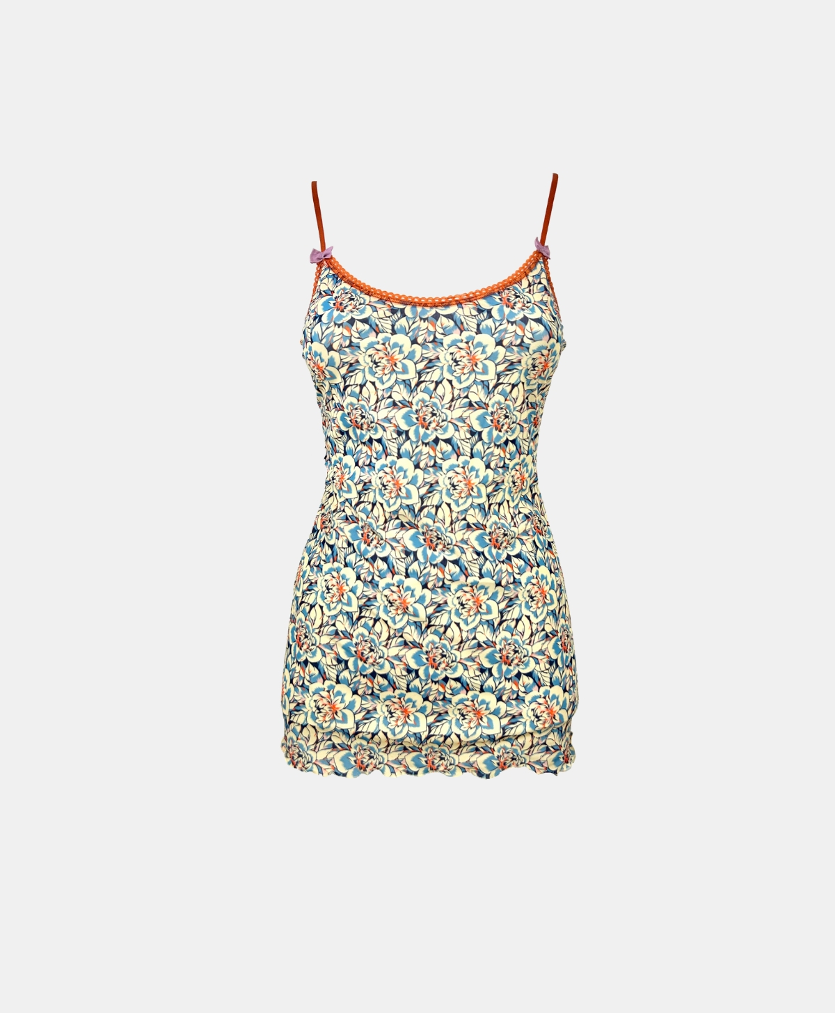 TOP AIRELLE EN NYLON IMPRIMÉ ÉLASTIQUE - JAUNE/BLEU - Momonì