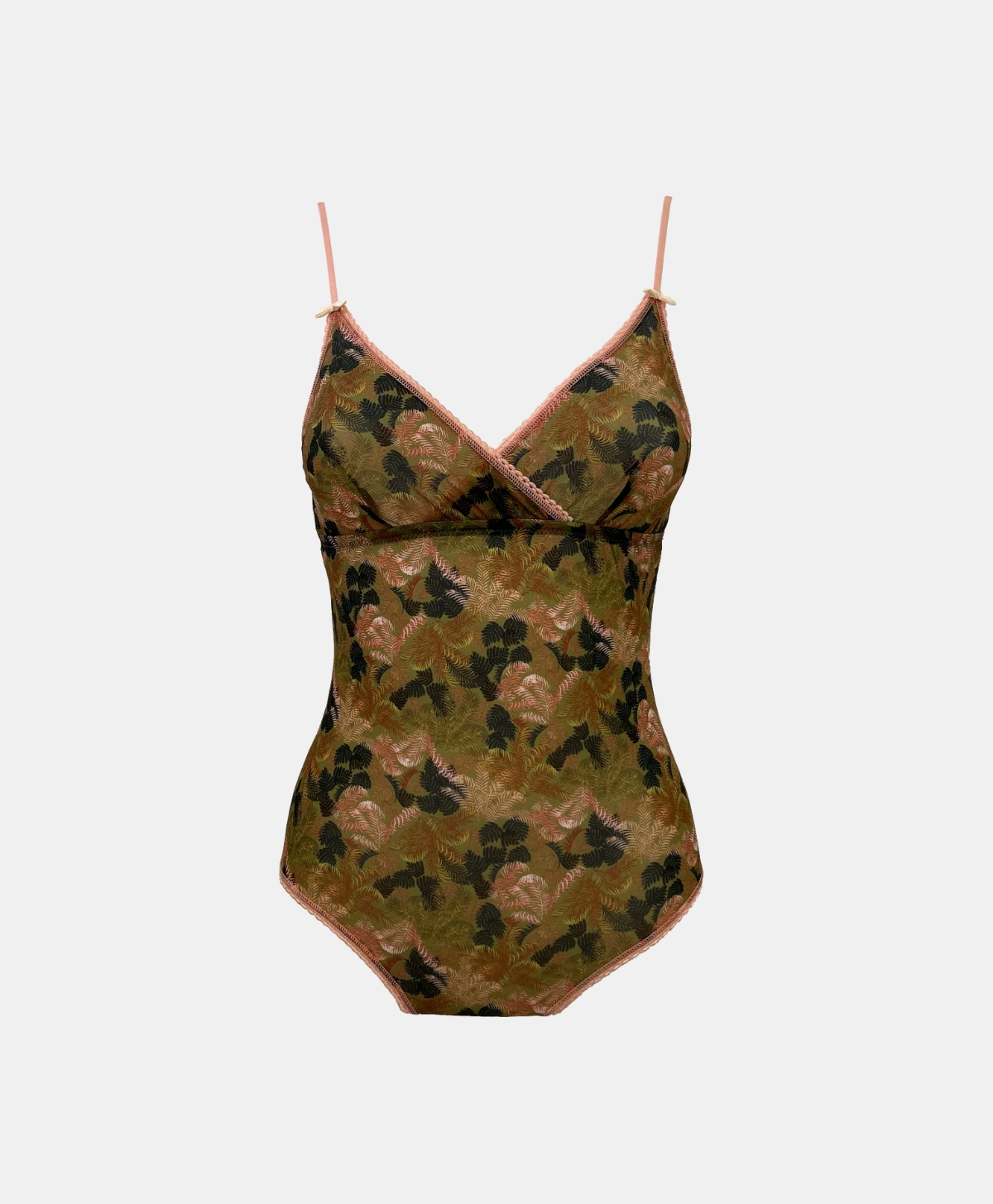 BODY TORE IN NYLON STAMPATO ELASTICO - VERDE/ROSA - Momonì