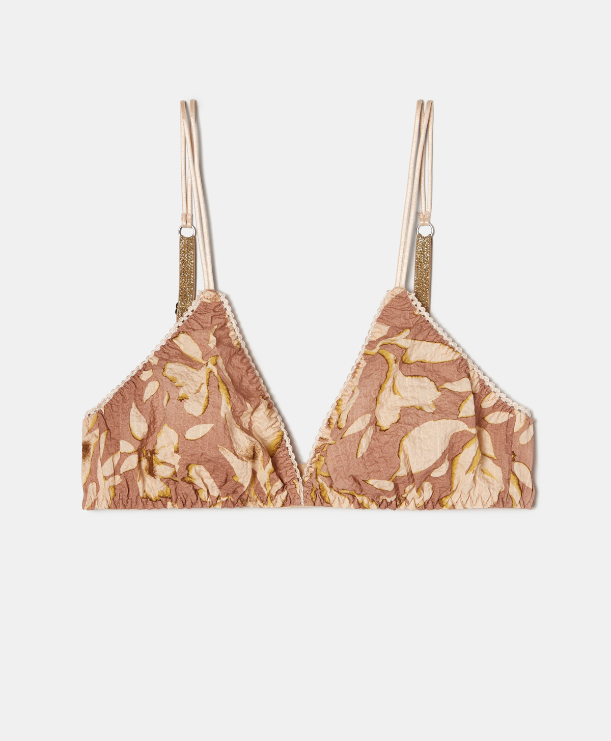 SOUTIEN-GORGE ORANGE EN COTON SEERSUCKER IMPRIMÉ - ROSE/CRÈME - Underwear - Momonì