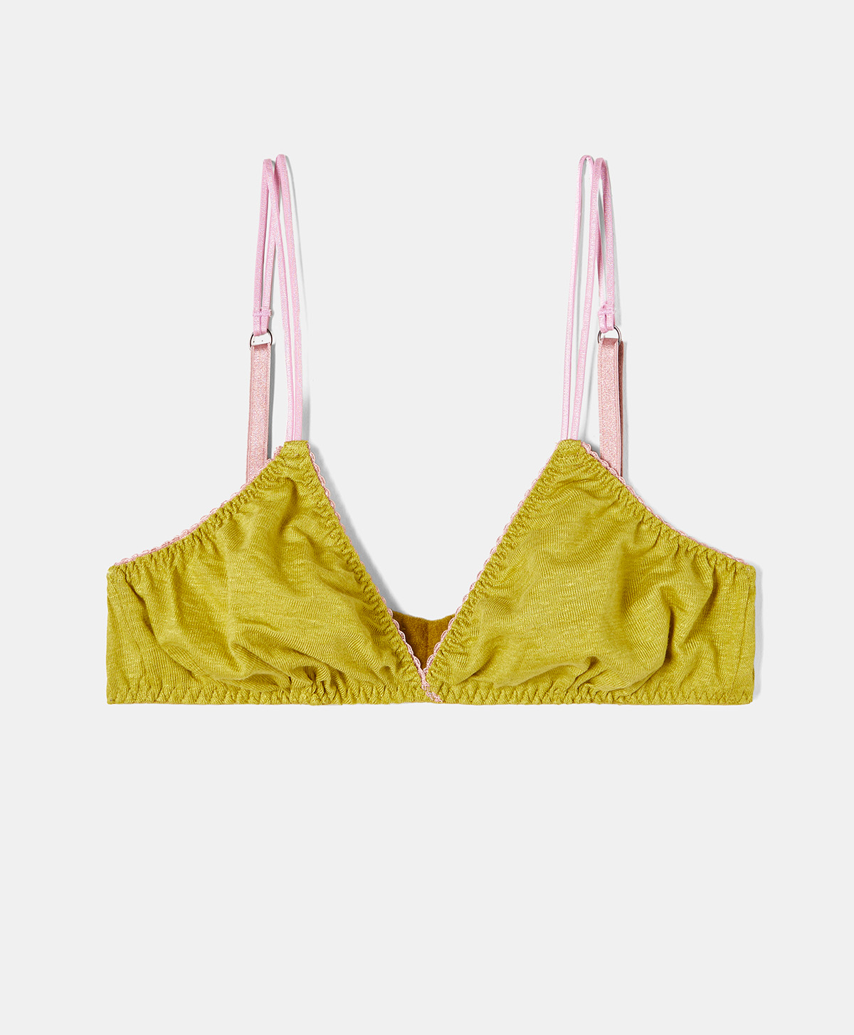 SOUTIEN-GORGE ORANGE EN JERSEY DE LIN STRETCH -  LIME - Underwear - Momonì