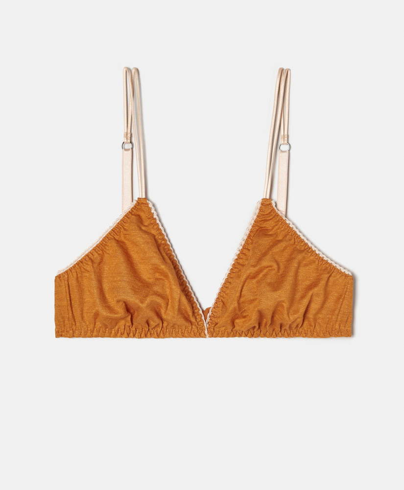 SOUTIEN-GORGE ORANGE EN JERSEY DE LIN STRETCH -  ORANGE - Underwear - Momonì