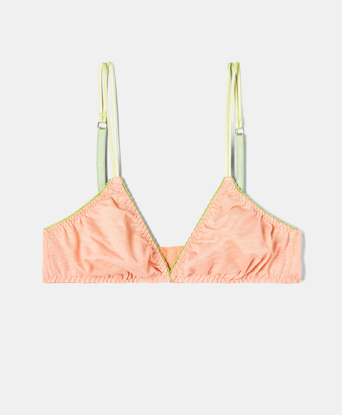 SOUTIEN-GORGE ORANGE EN JERSEY DE LIN STRETCH -  ROSE - Underwear - Momonì