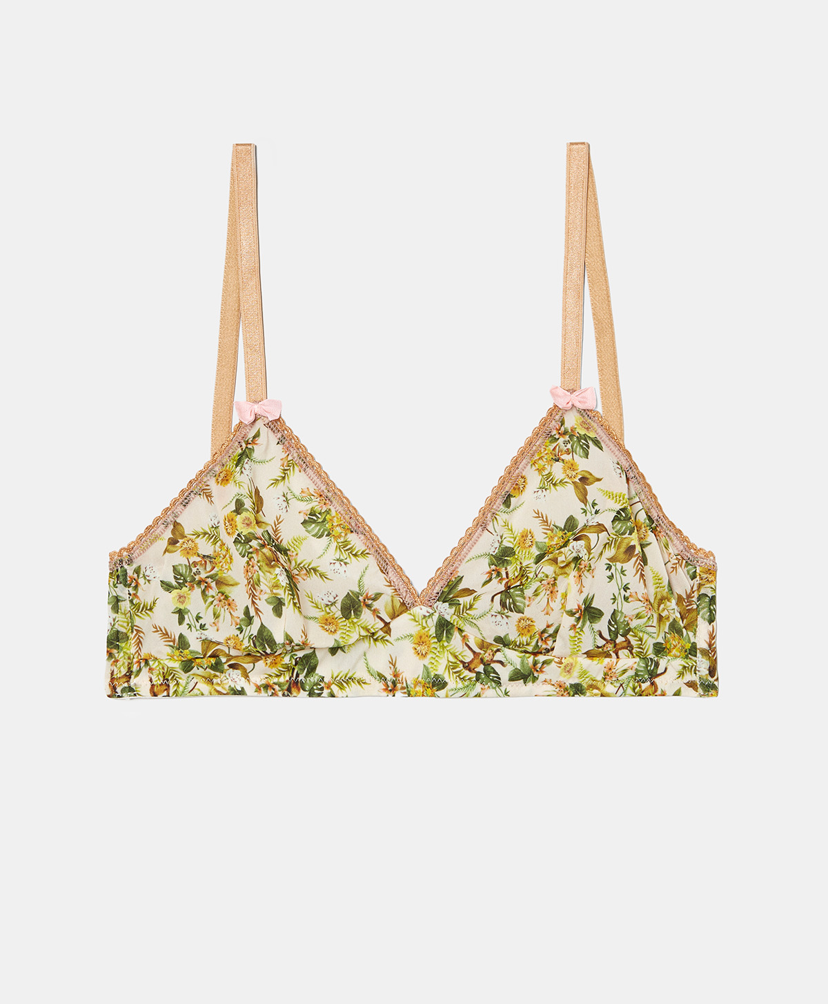SOUTIEN-GORGE TUTU EN CHARMEUSE STRETCH IMPRIMÉE -  ROSE/ORANGE - Underwear - Momonì