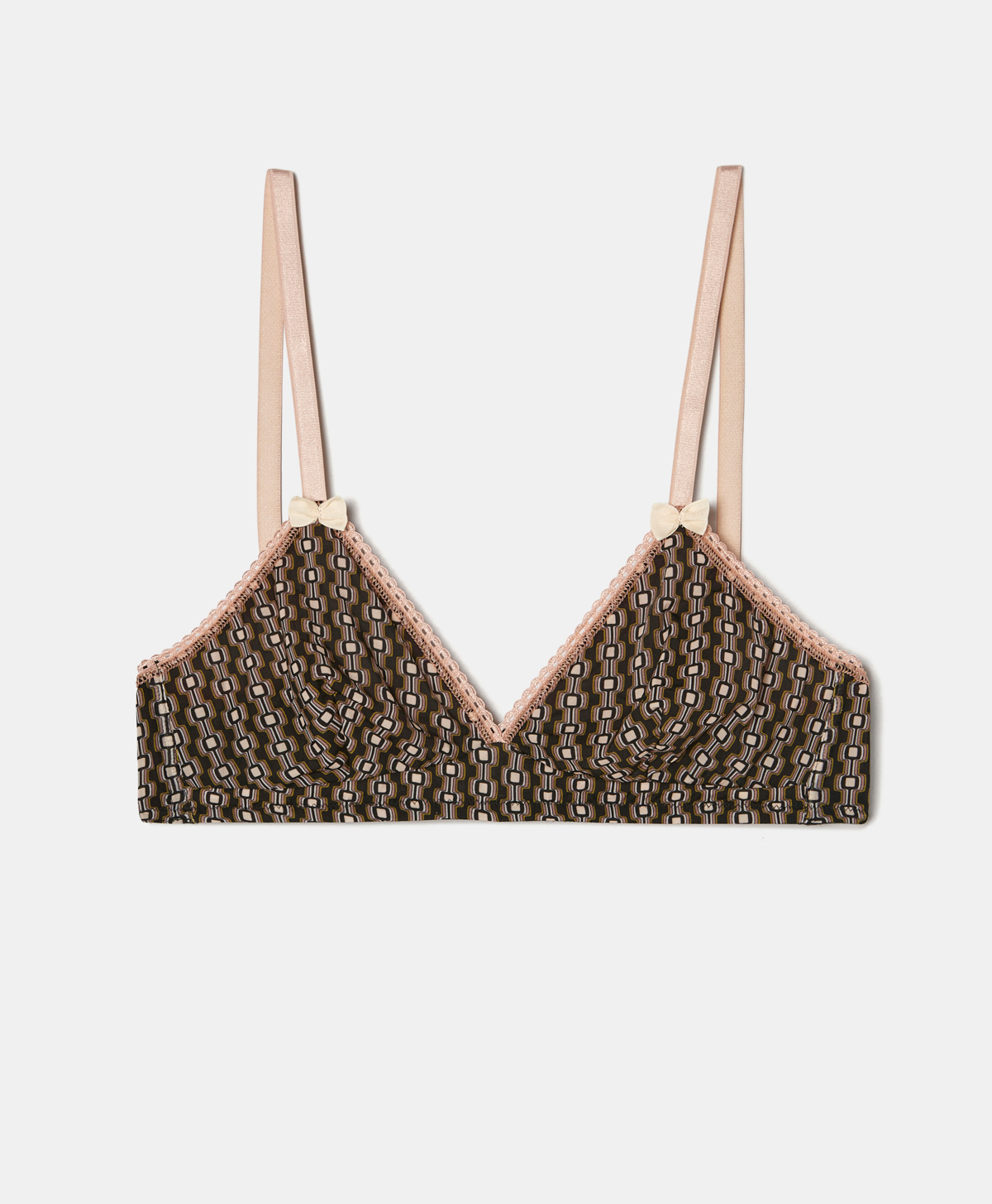TUTU BRA IN PRINTED STRETCH CHARMEUSE - BLACK/PINK - Momonì