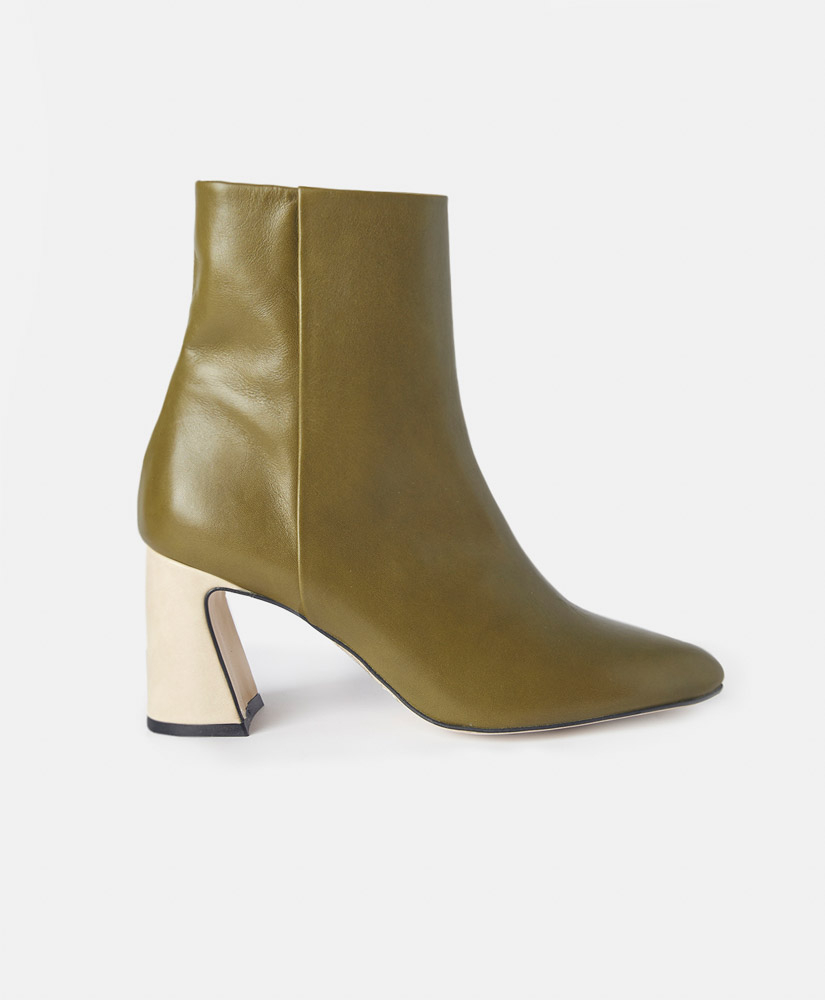 LILITH COLOUR BLOCK LEATHER BOOTS - MULTICOLOR GREEN - Momonì