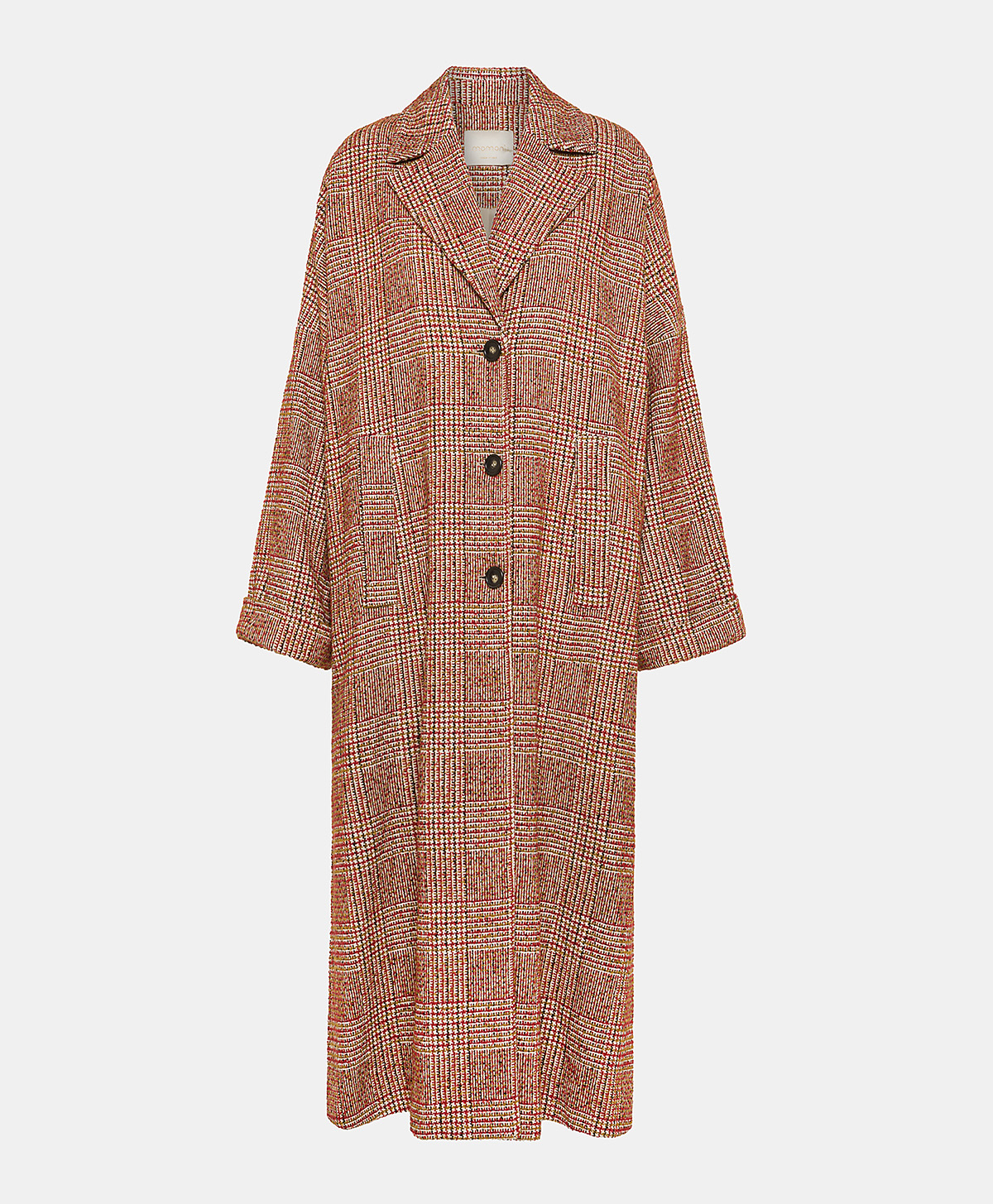 DANIMARCA COAT IN CHECK WITH CHENILLE - RED/BLACK - Momonì