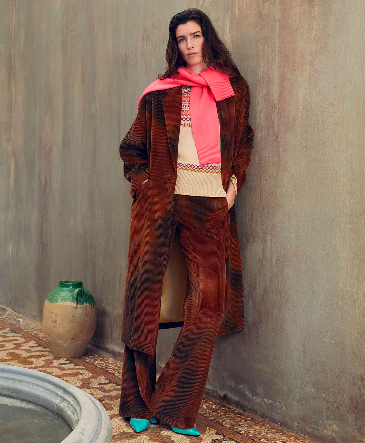 CAPPOTTO LEOPOLD IN VELLUTO A COSTE MALTINTO - MULTICOLOR/BRUCIATO - Momonì