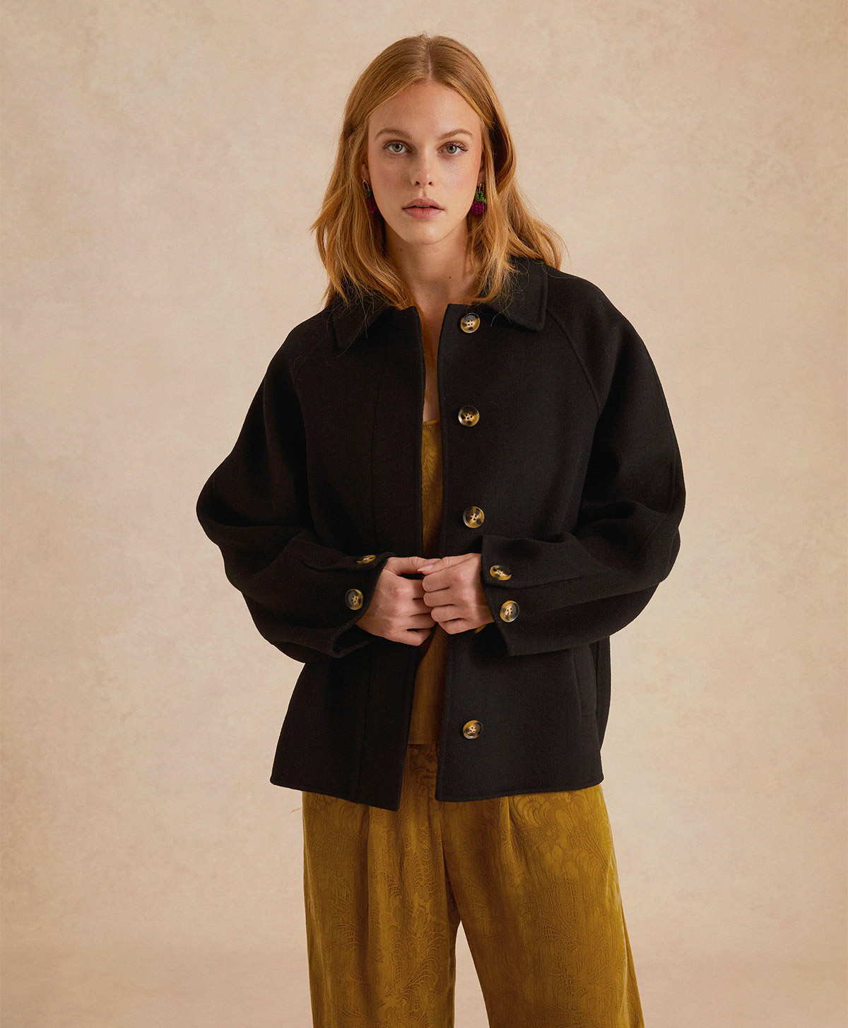 MANTEUAX ROBERT EN PANNE DOUBLE - NOIR - Clothing - Momonì