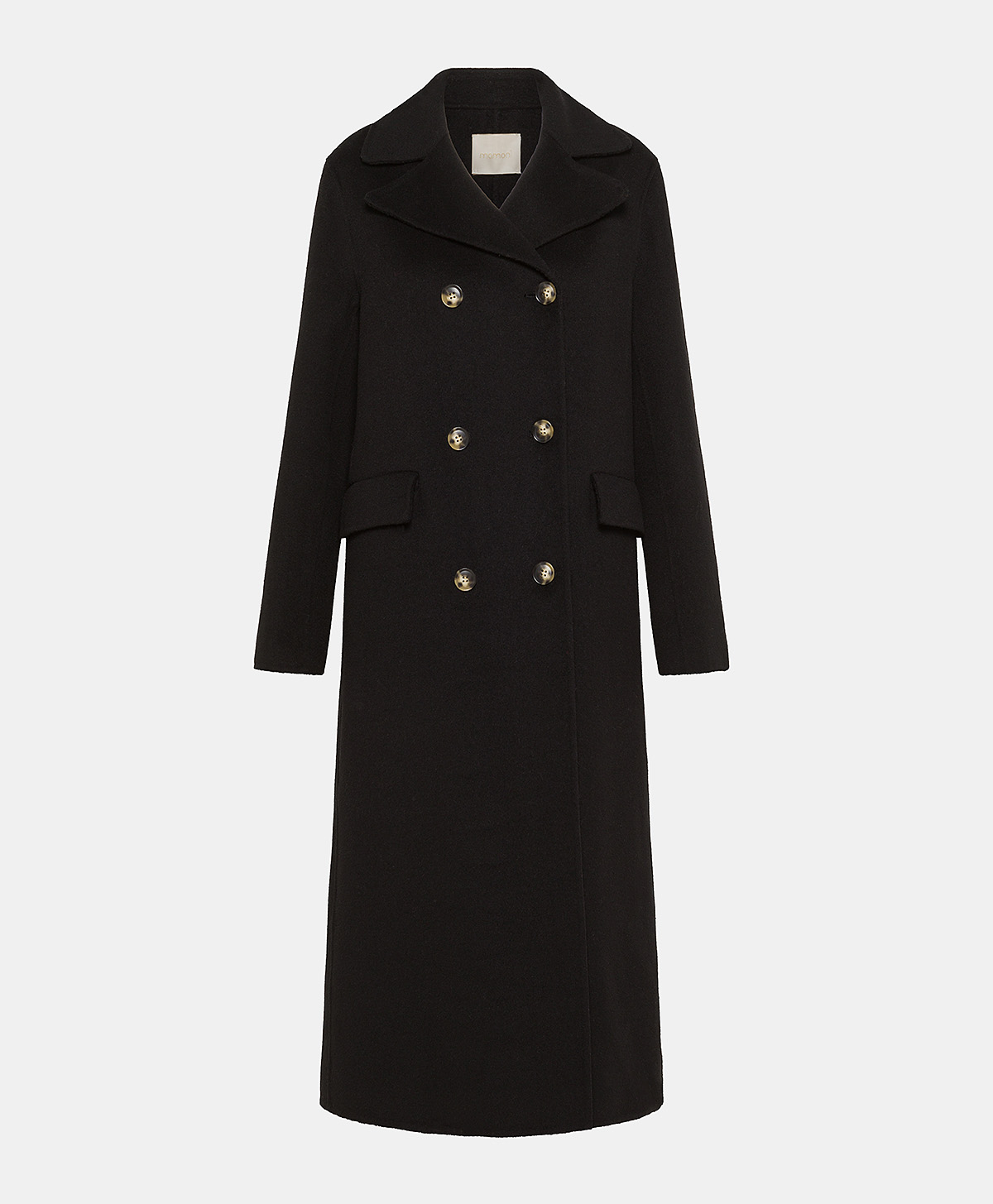SERGE COAT IN DOUBLEFACE WOOL BLEND - BLACK - Momonì