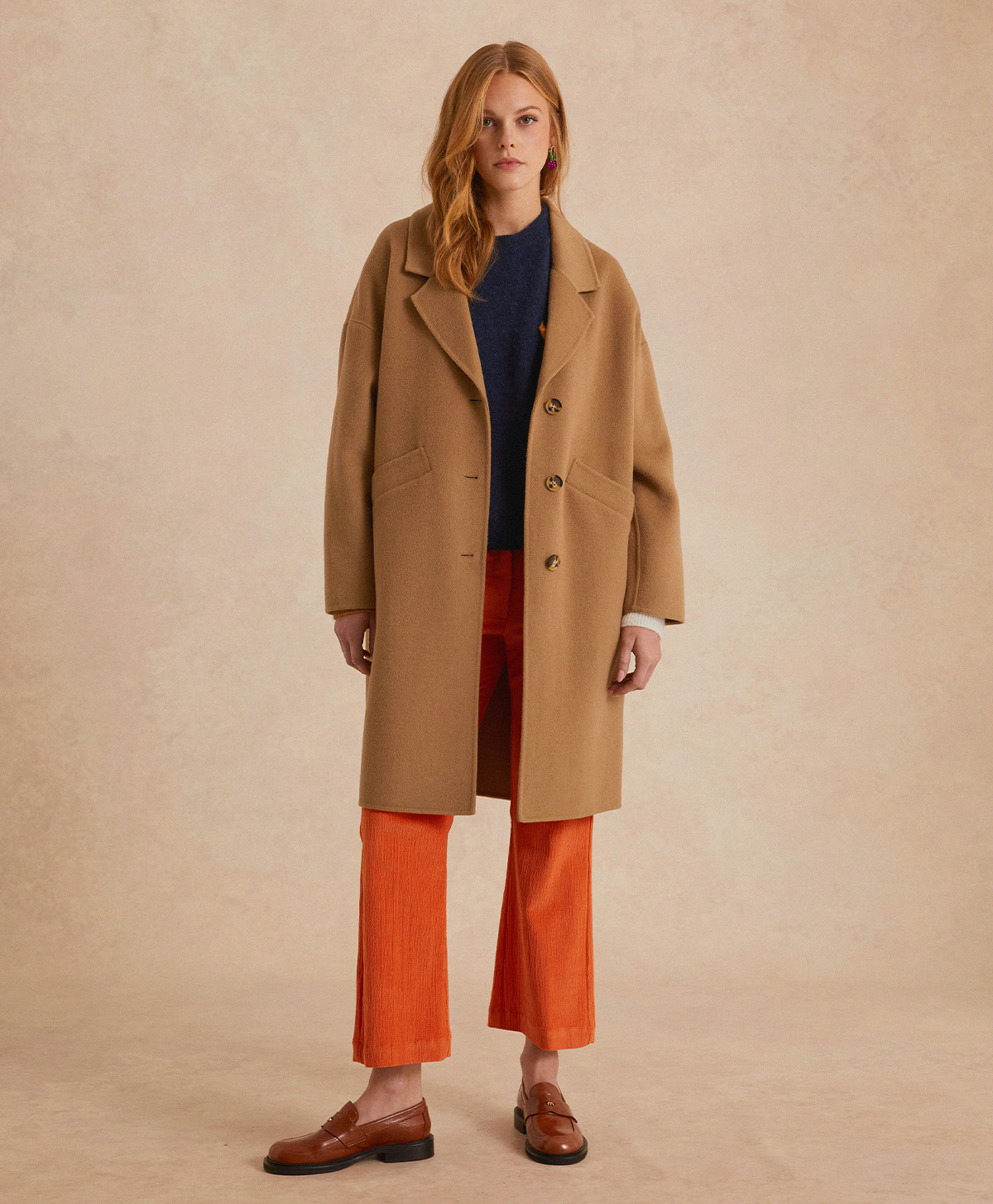 MANTEAUX ERNEST EN PANNE DOUBLE - MIEL - Clothing - Momonì