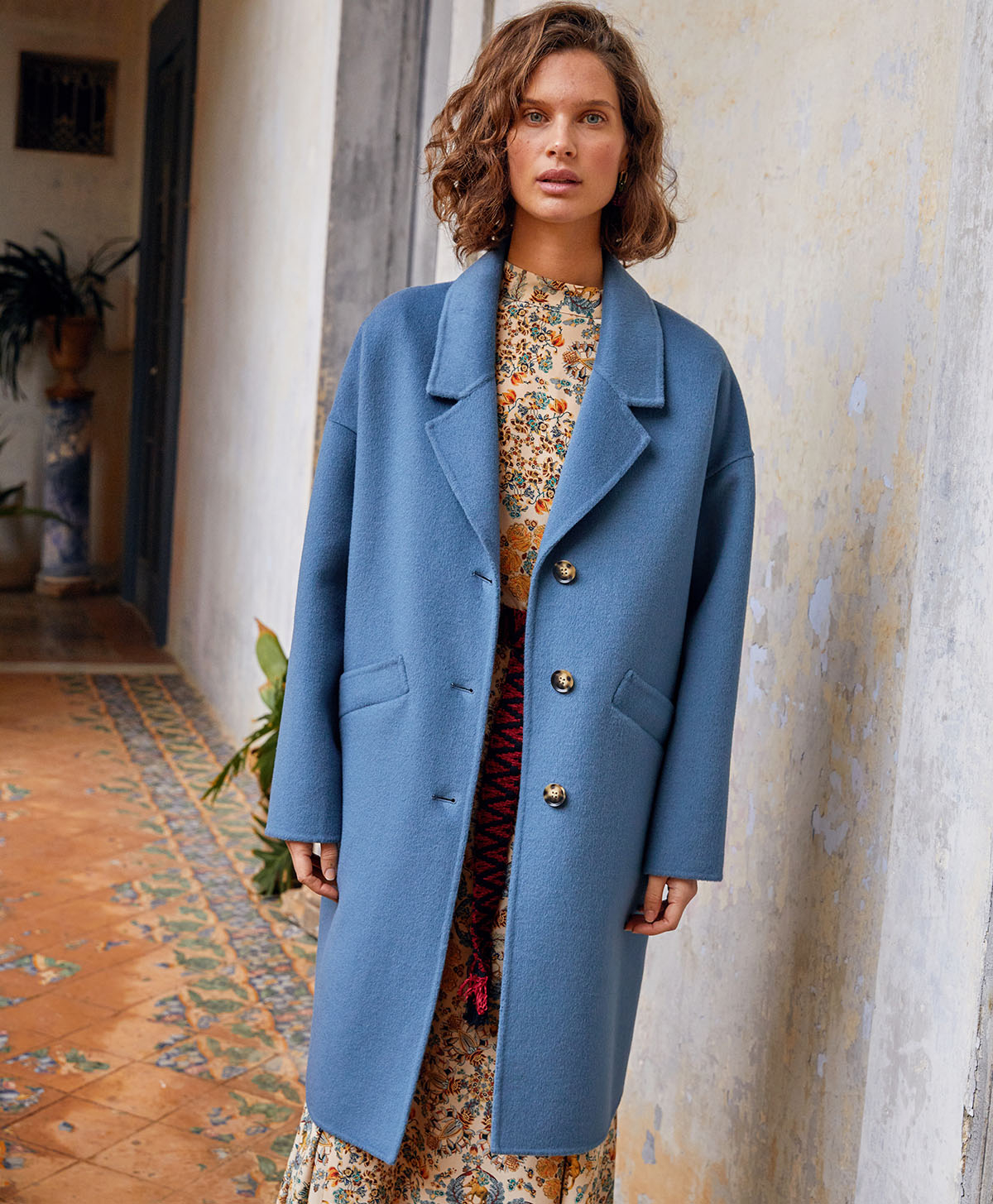 MANTEAUX ERNEST EN PANNE DOUBLE - BLEU CLAIR - Clothing - Momonì