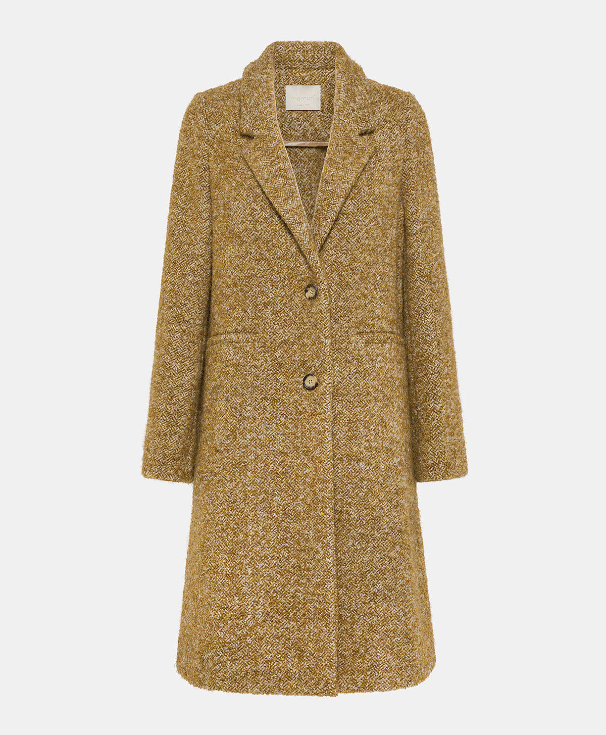 BELGIO BIS COAT IN BOUCLE' ALPACA WOOL - BEIGE - Momonì