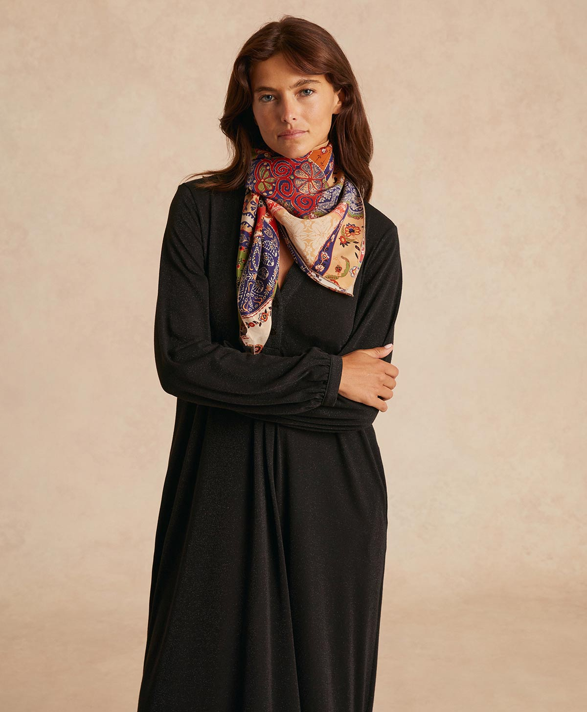 AMEDE DRESS IN LUREX JERSEY - BLACK - Momonì