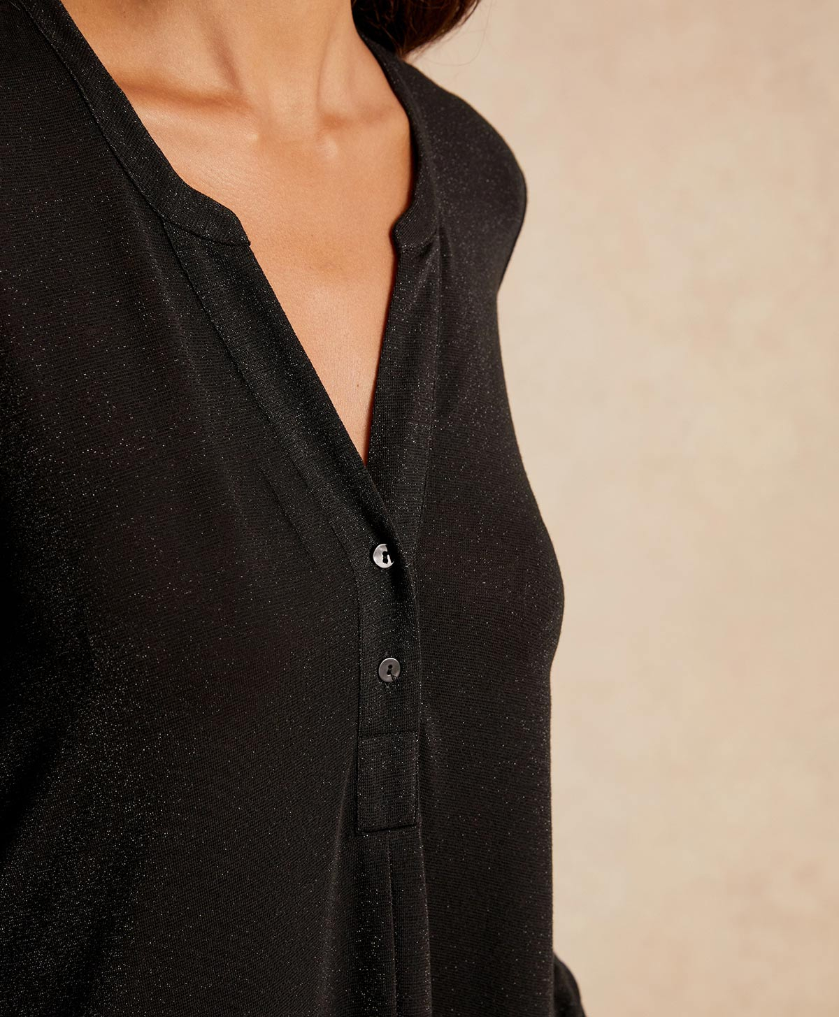 AMEDE DRESS IN LUREX JERSEY - BLACK - Momonì