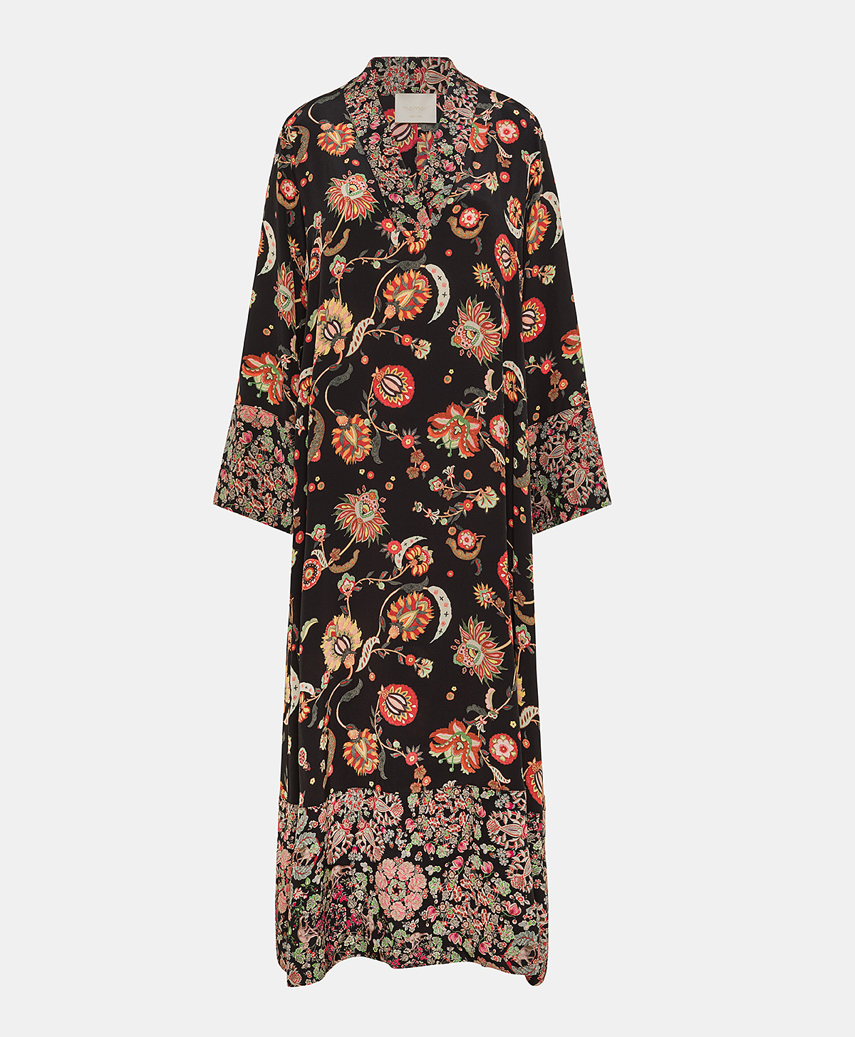 FELICIEN DRESS IN BI-PRINTED CREPE DE CHINE - MULTICOLOR BLACK - Clothing - Momonì