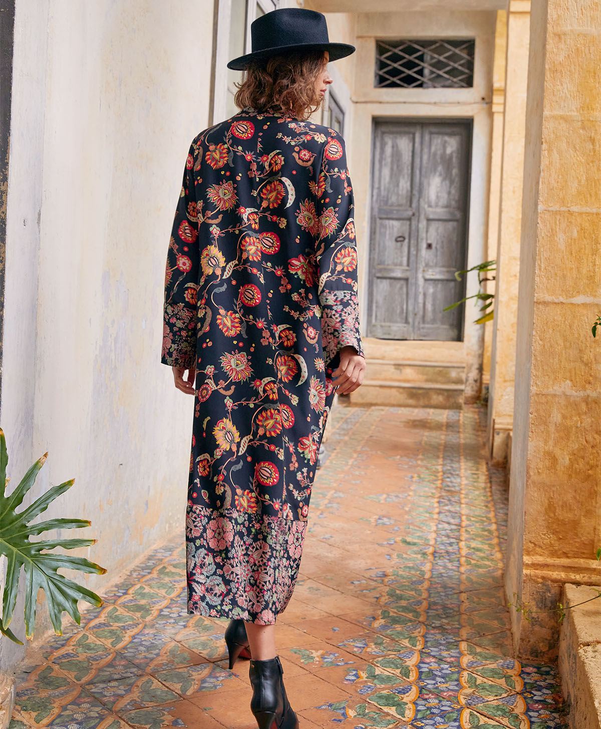 FELICIEN DRESS IN BI-PRINTED CREPE DE CHINE - MULTICOLOR BLACK - Momonì