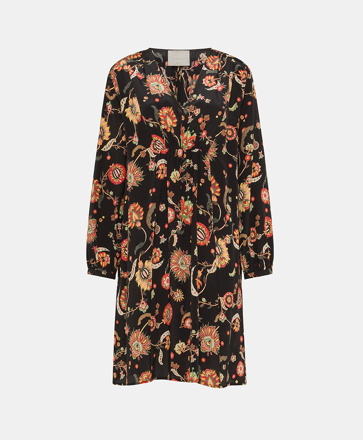 FABIEN DRESS IN PRINTED CREPE DE CHINE  - MULTICOLOR BLACK - Clothing - Momonì