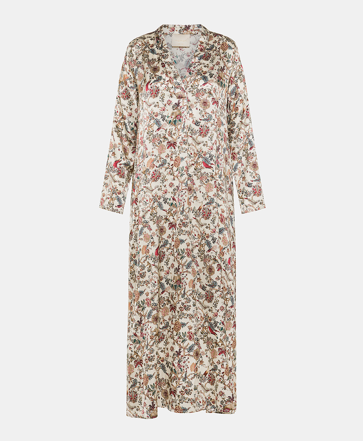 BIARRITZ DRESS IN PRINTED STRETCH SATIN - MULTICOLOR CREAM - Clothing - Momonì