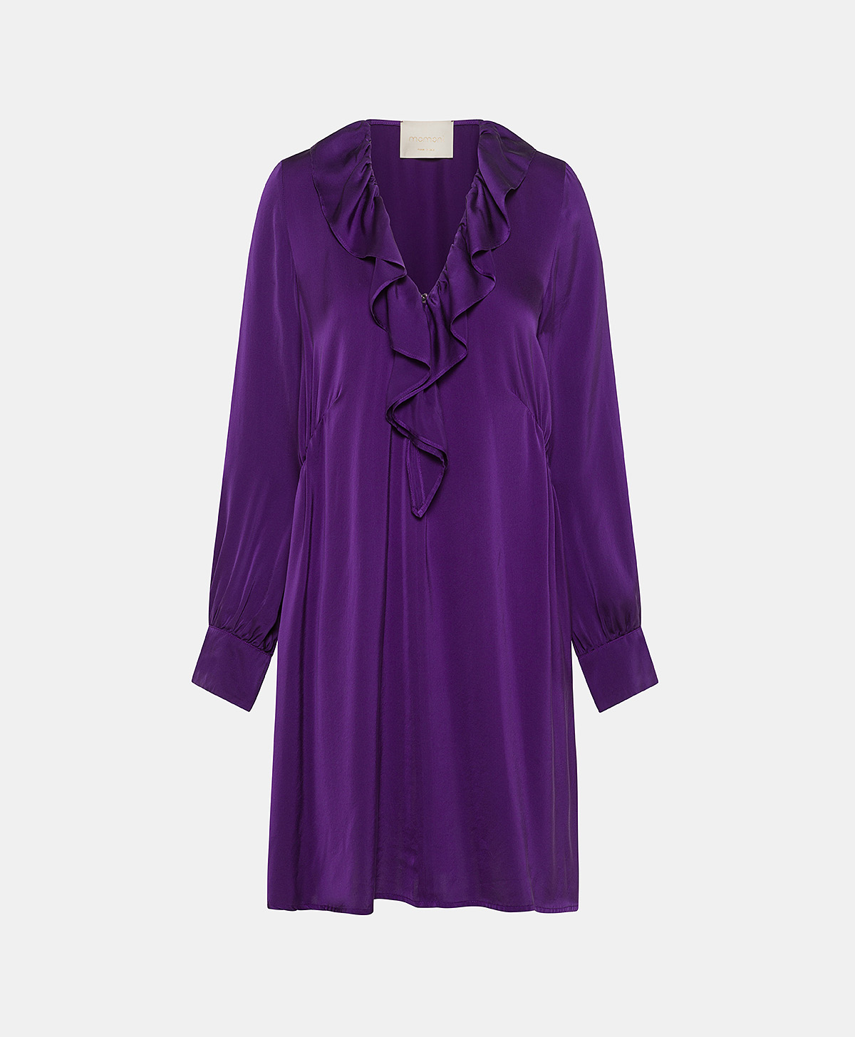 ROBE RENE' EN CRÊPE DE SATIN UNI - VIOLET - Clothing - Momonì