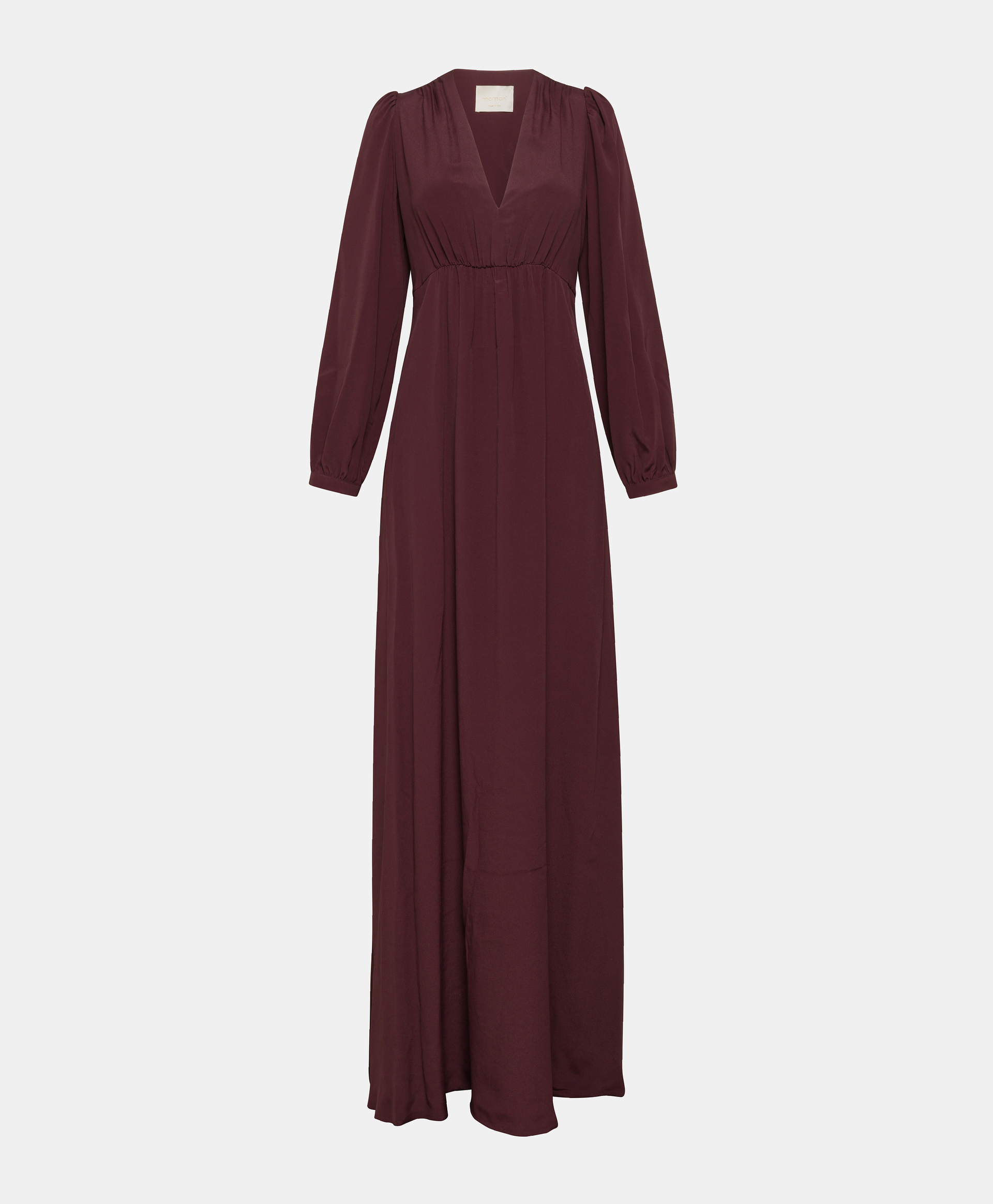 ROBE ARTEMISIA EN ACÉTATE DE SOIE UNI - WINE RED - Momonì