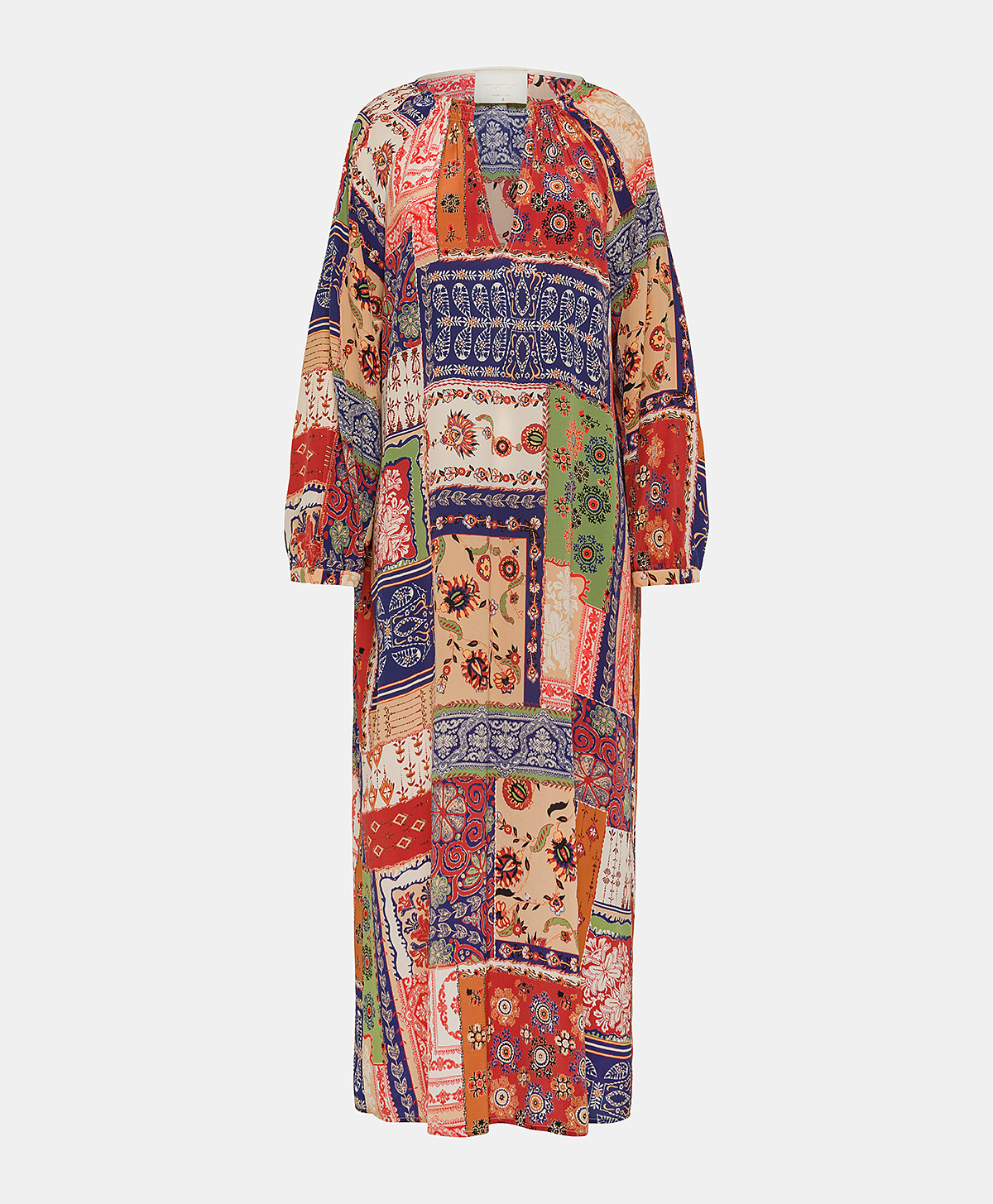 LELA DRESS IN PRINTED CREPE DE CHINE - MULTICOLOR BLUE - Clothing - Momonì
