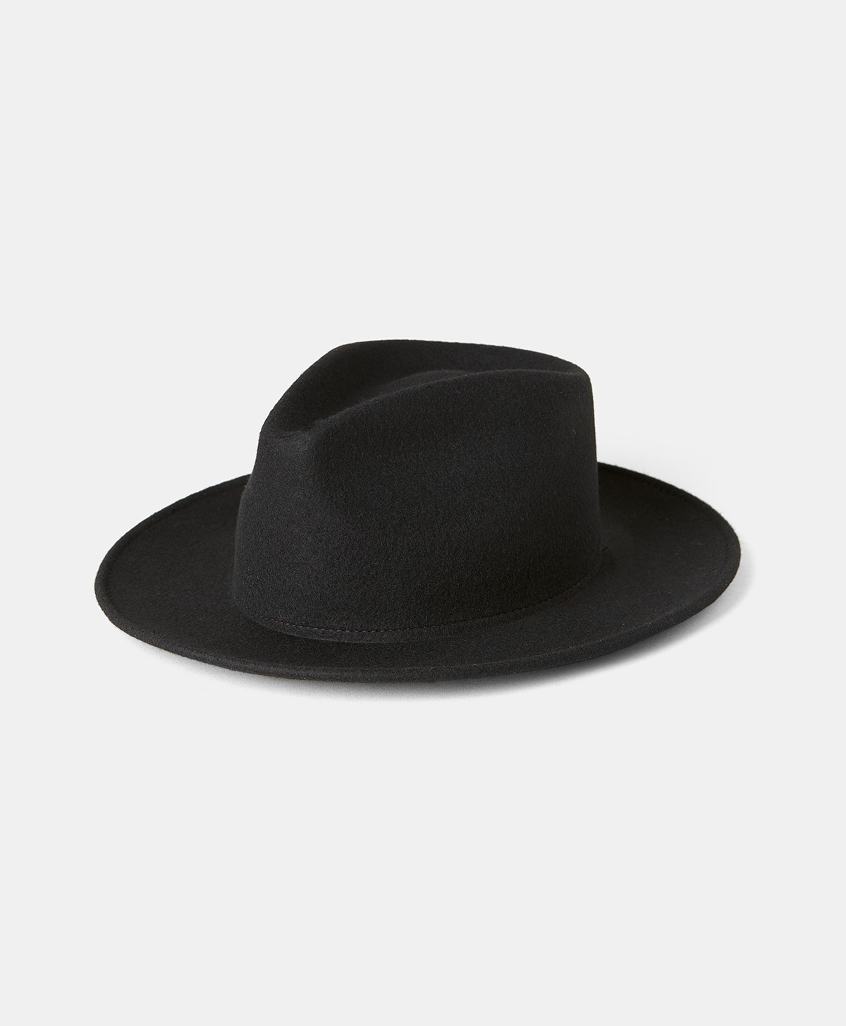 SEBASTIEN HAT IN WIDE BRIM FELT - BLACK - Momonì