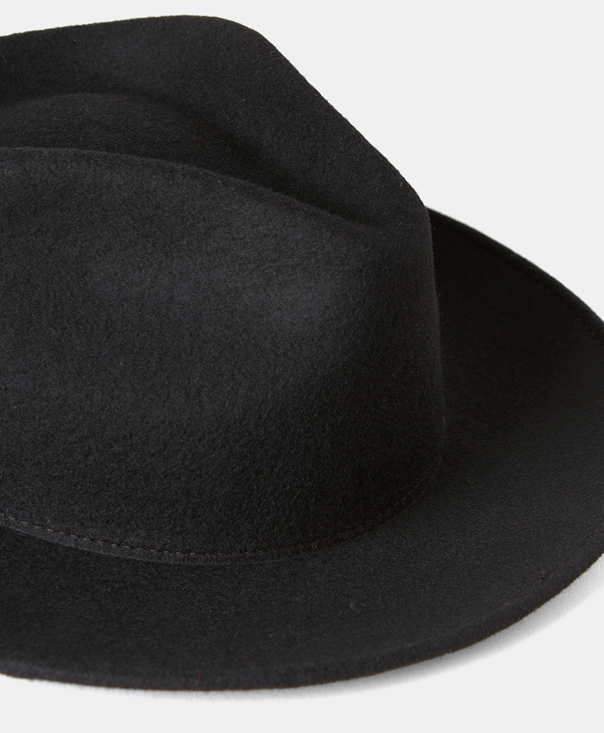 SEBASTIEN HAT IN WIDE BRIM FELT - BLACK - Momonì