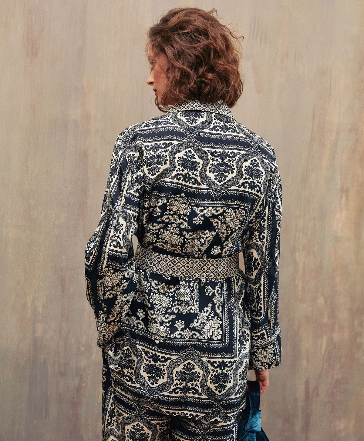ISIDORE JACKET IN BI-PRINTED SILK TWILL - BLACK/OPTICAL WHITE - Momonì