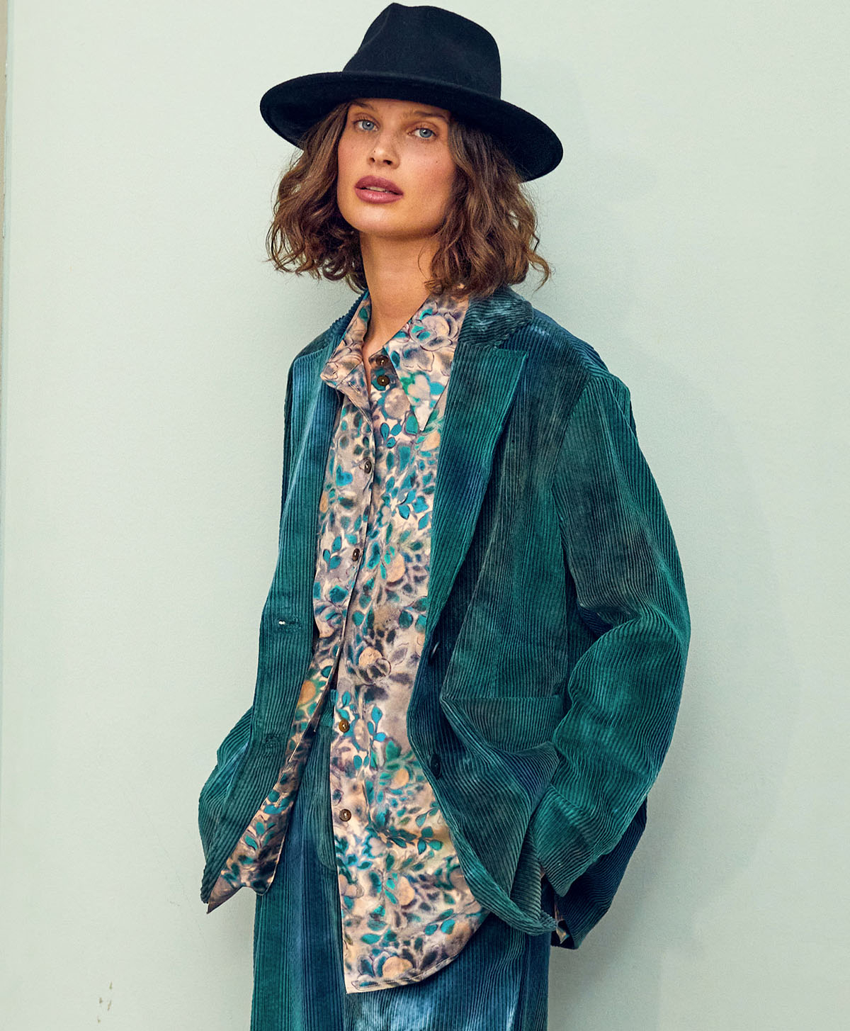 MINDY JACKET IN TIE DYE CORDUROY - MULTICOLOR GREEN - Clothing - Momonì