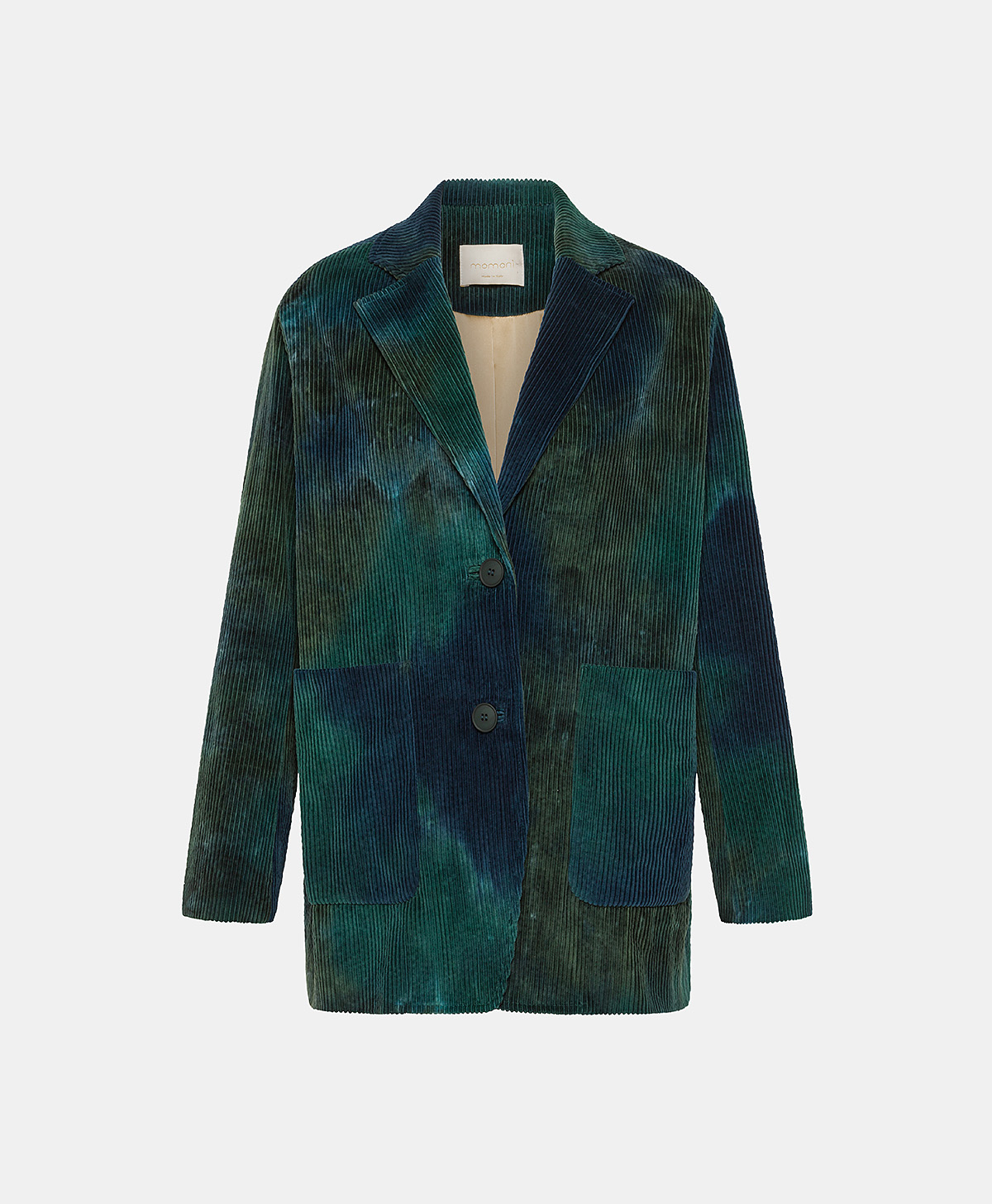 MINDY JACKET IN TIE DYE CORDUROY - MULTICOLOR GREEN - Clothing - Momonì