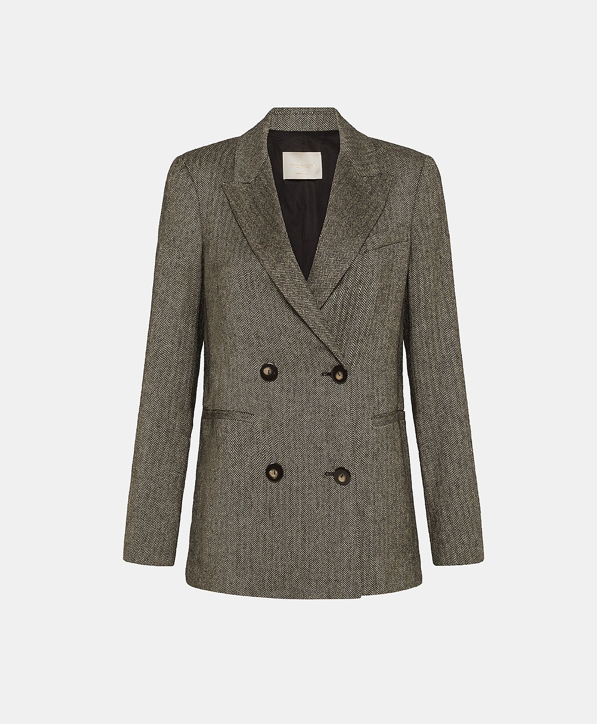 QUENTIN JACKET IN HERRINGBONE LINEN BLEND - BLACK - Clothing - Momonì