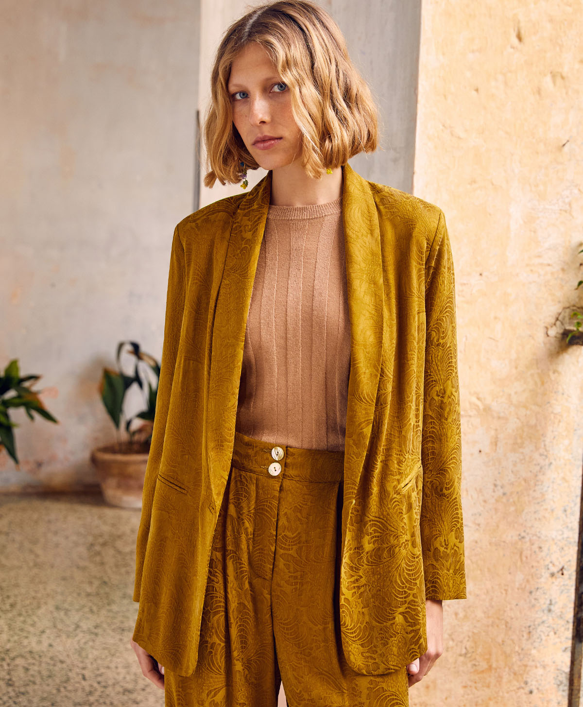 THEODORE JACKET IN JACQUARD CUPRO - OIL - Momonì