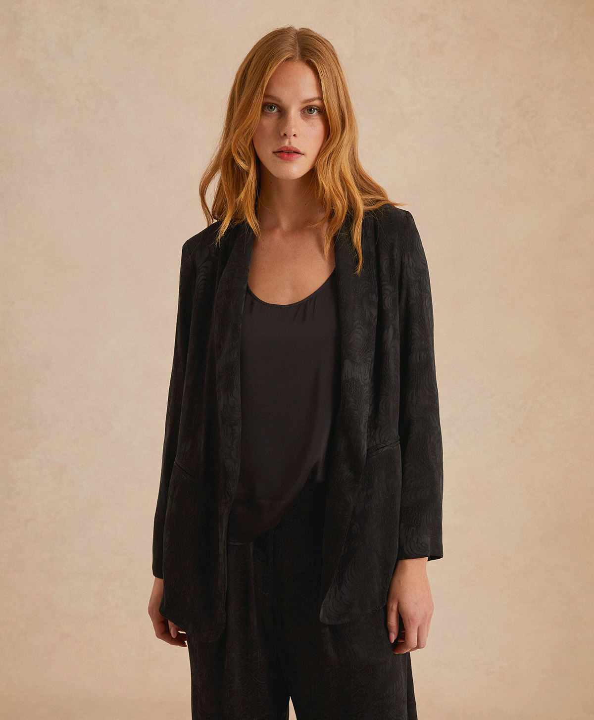 THEODORE JACKET IN JACQUARD CUPRO - BLACK - Clothing - Momonì