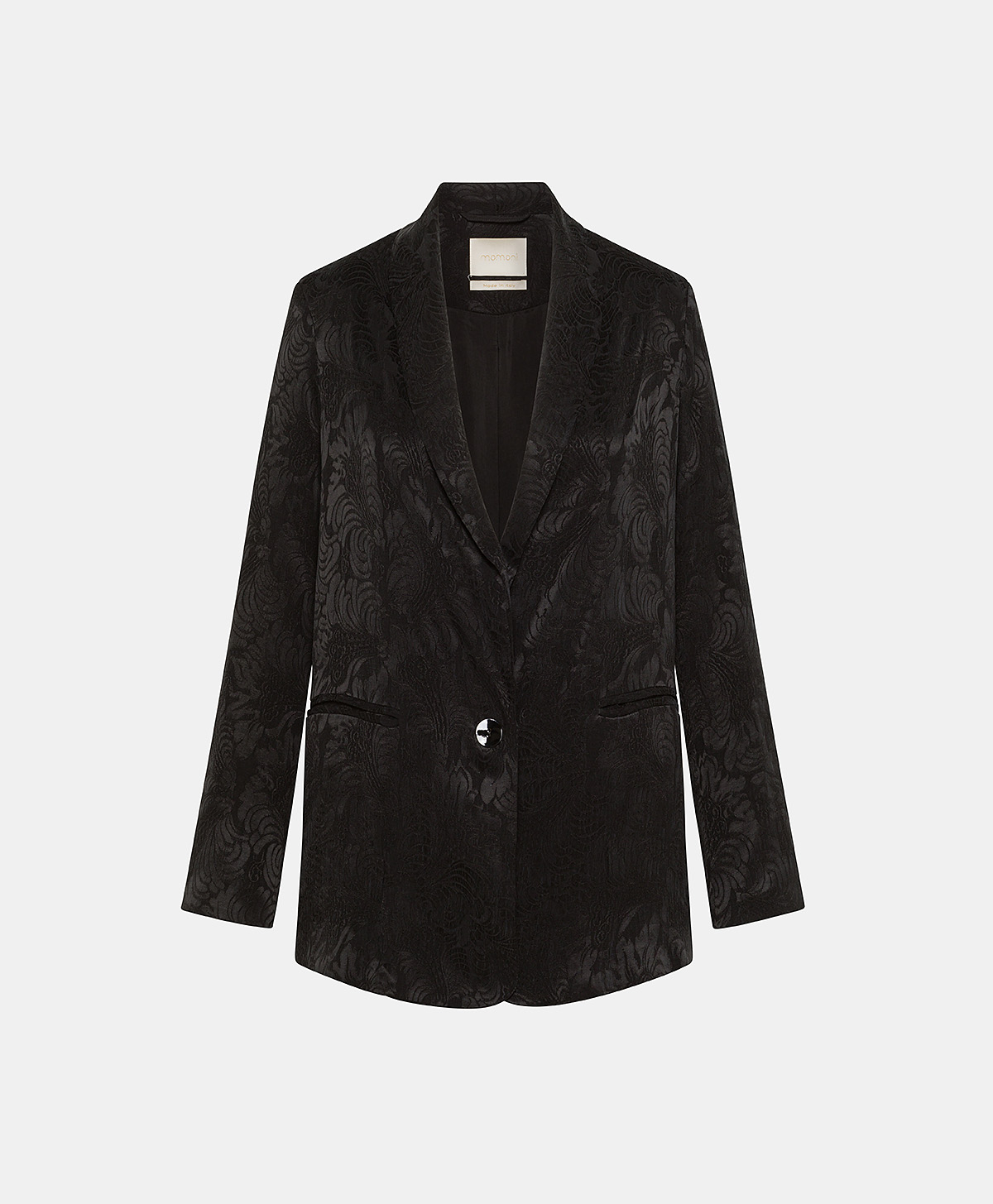 THEODORE JACKET IN JACQUARD CUPRO - BLACK - Clothing - Momonì