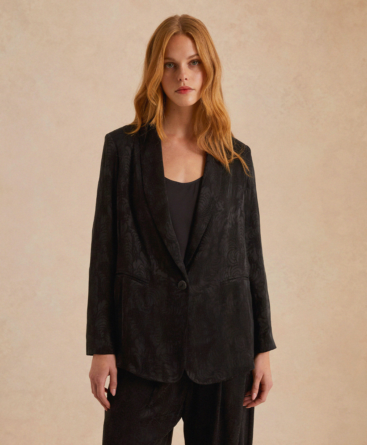 THEODORE JACKET IN JACQUARD CUPRO - BLACK - Momonì