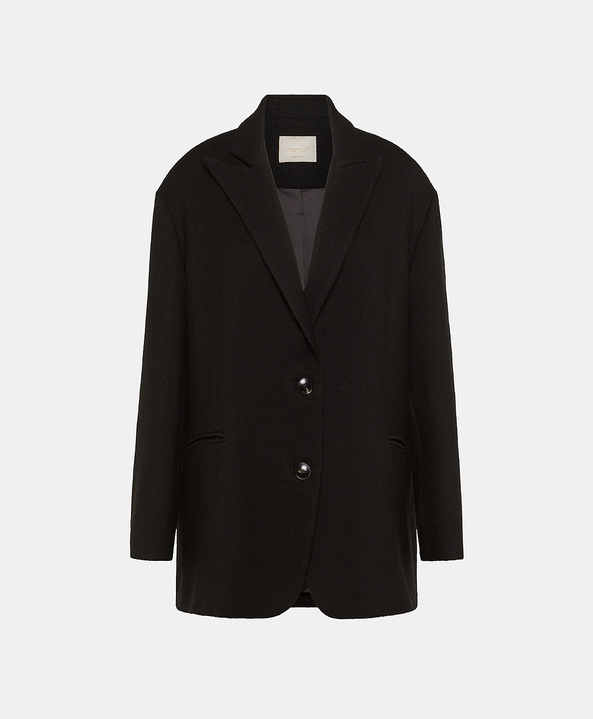 PHILIPPE JACKET IN DOUBLEFACE WOOL TWILL - BLACK - Clothing - Momonì
