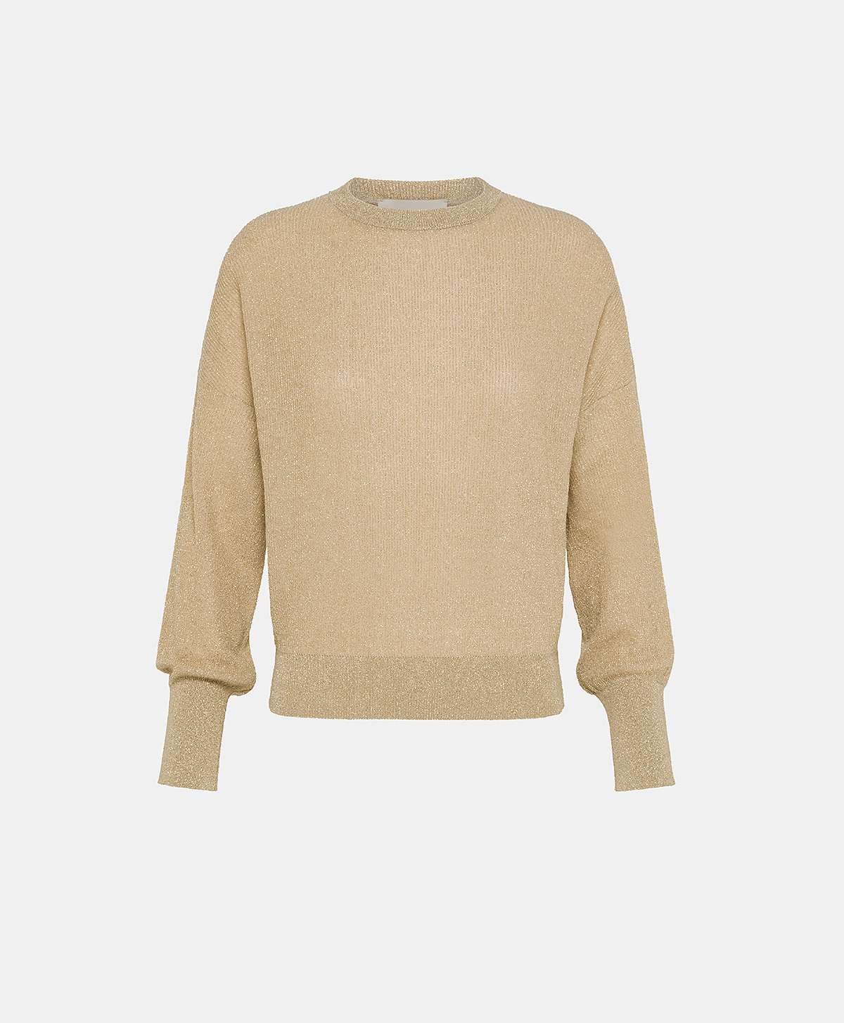 DESIRE' KNITWEAR IN LIGHT ALPACA/LUREX - BEIGE - Momonì