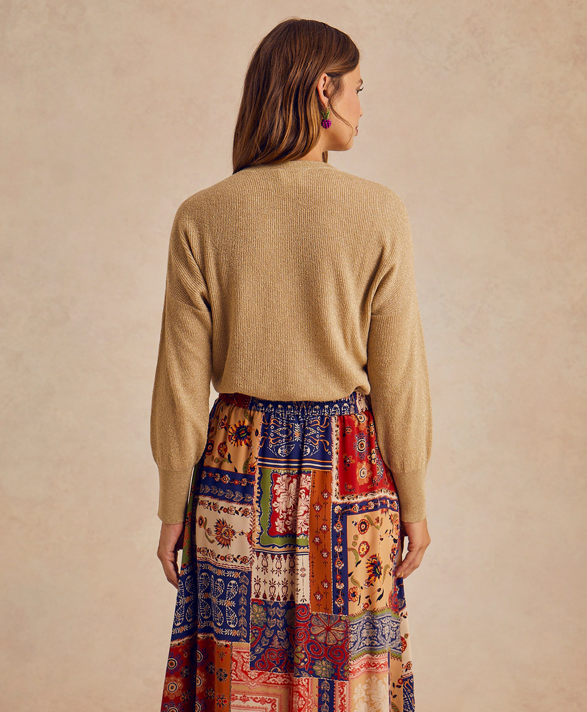 DESIRE' KNITWEAR IN LIGHT ALPACA/LUREX - BEIGE - Momonì