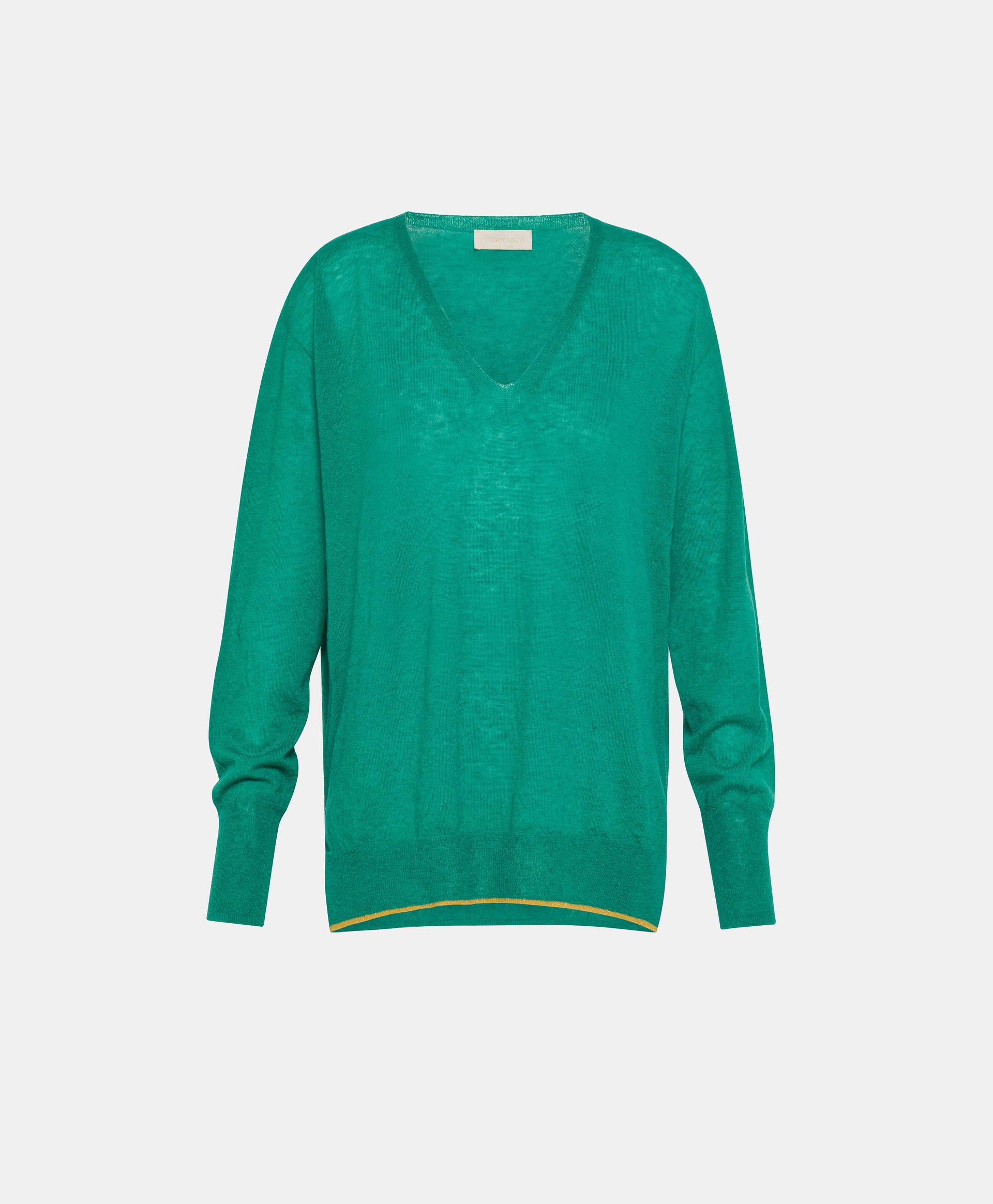 ERIC KNITWEAR IN LIGHT ALPACA - EMERALD GREEN - Momonì