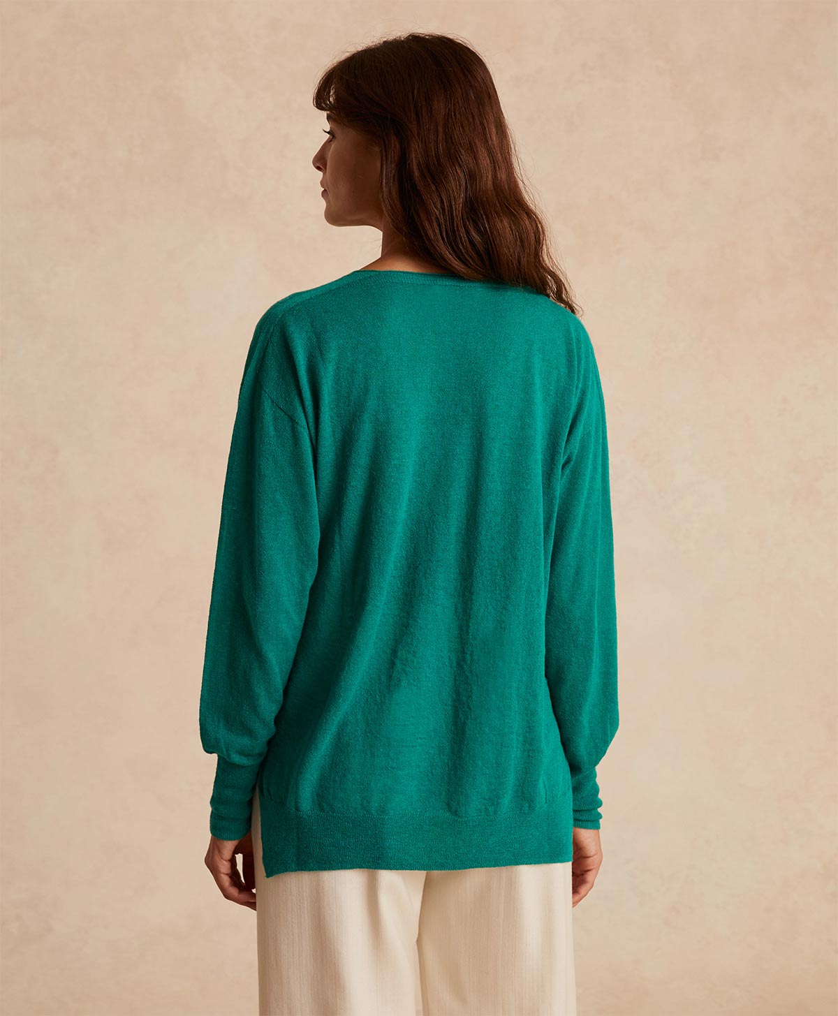 ERIC KNITWEAR IN LIGHT ALPACA - EMERALD GREEN - Momonì
