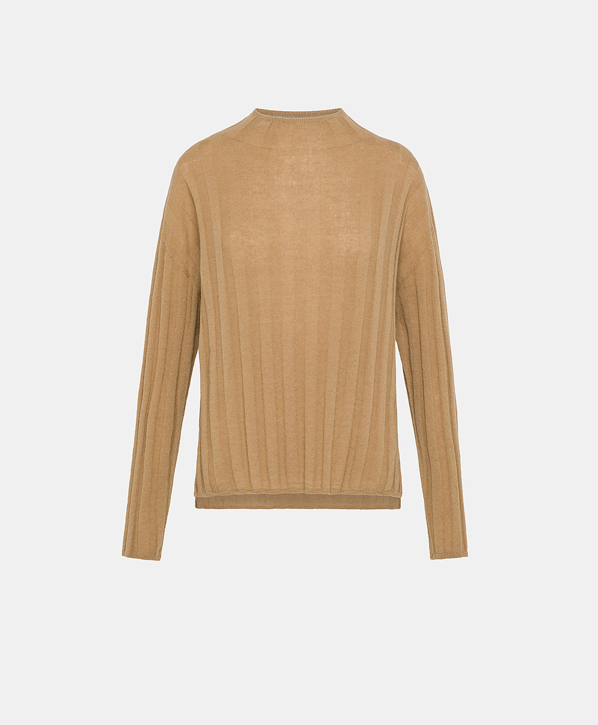 MAGLIA GAEL IN CASHMERE A COSTE PIATTE - CAMMELLO - Clothing - Momonì