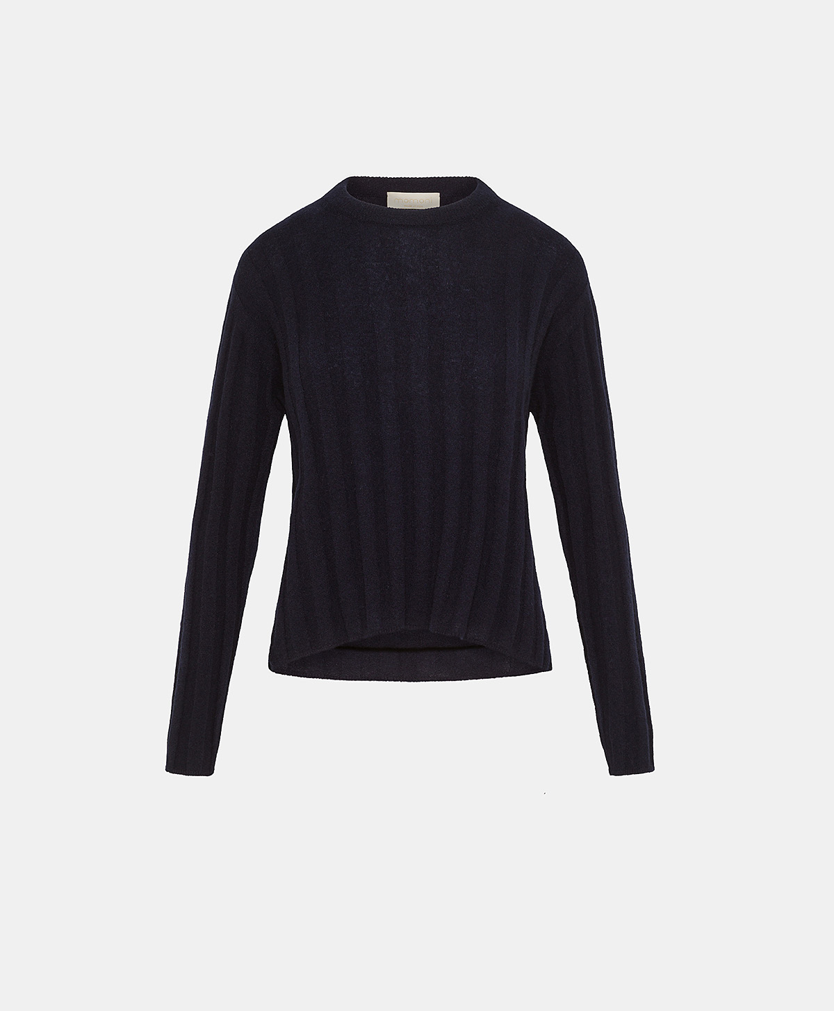 MAGLIA HORACE IN CASHMERE A COSTE PIATTE - BLU - Clothing - Momonì