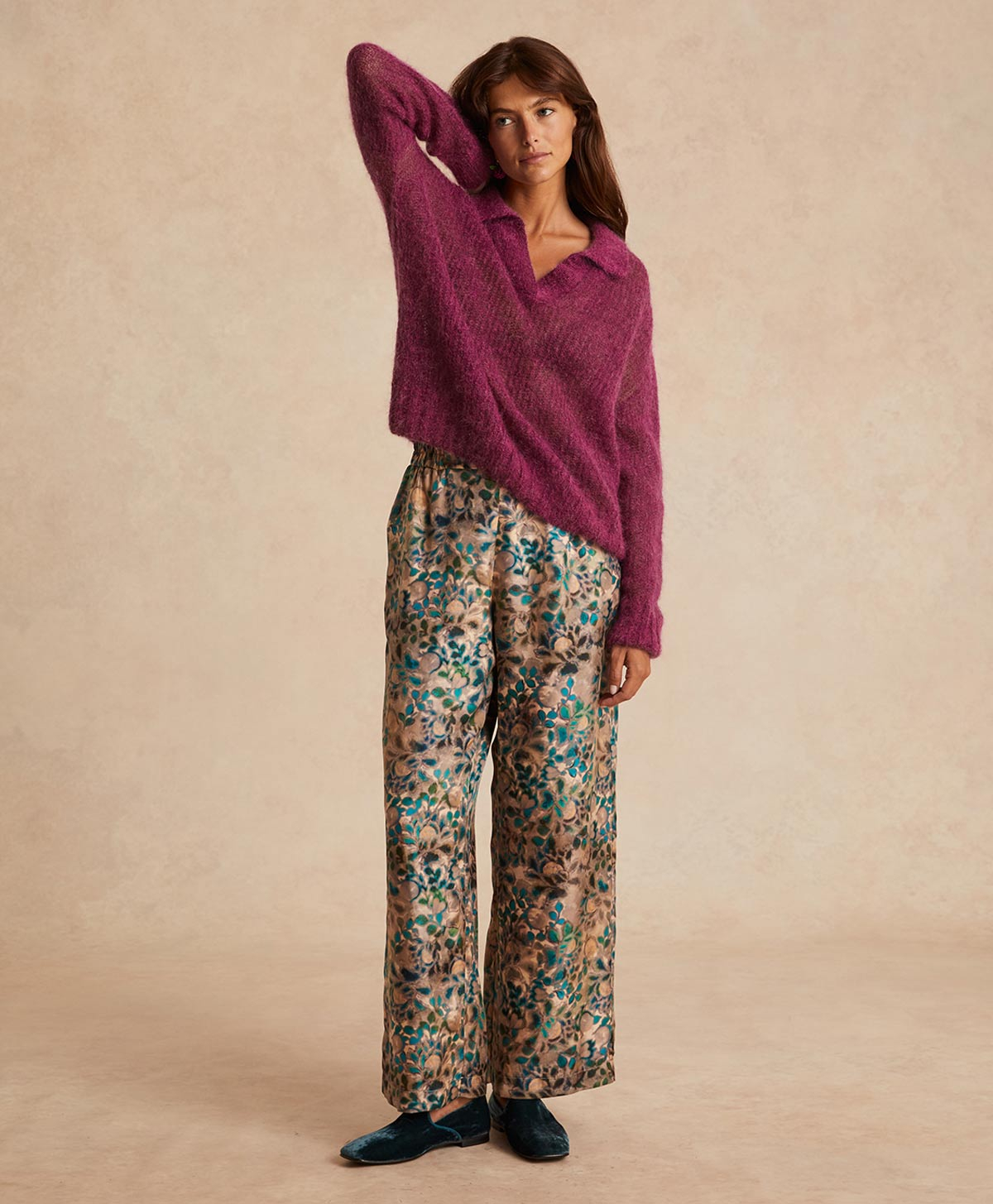 CONRAD KNITWEAR  HALF IN ALPACA - CYCLAMEN - Momonì