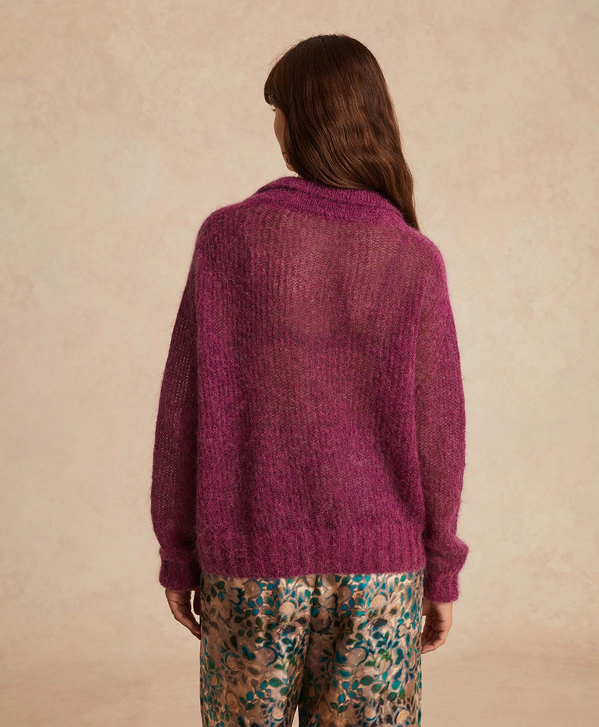 CONRAD KNITWEAR  HALF IN ALPACA - CYCLAMEN - Momonì