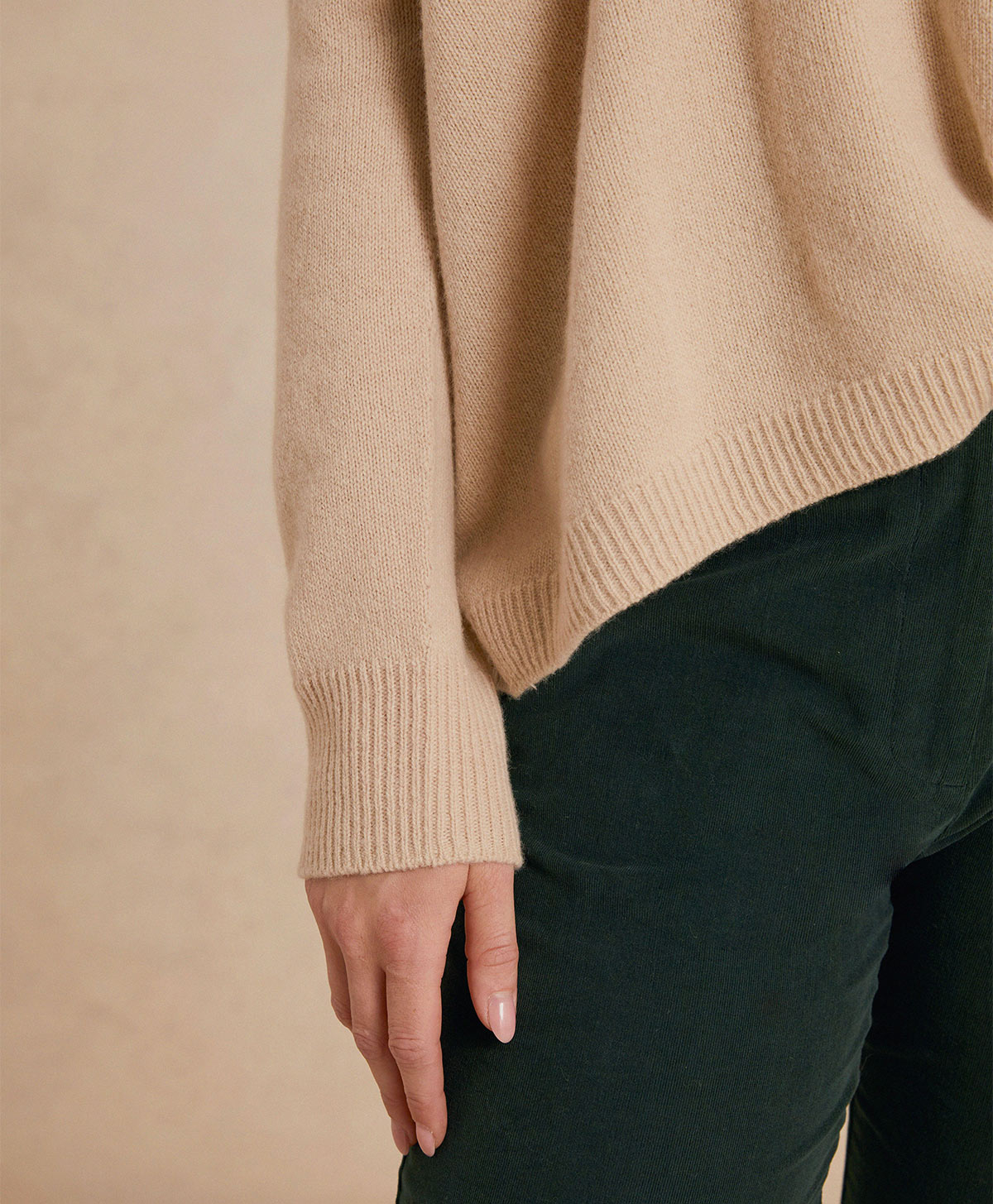 MAGLIA ARIEL IN MAGLIA RASATA LANA/IN CASHMERE - BEIGE - Momonì