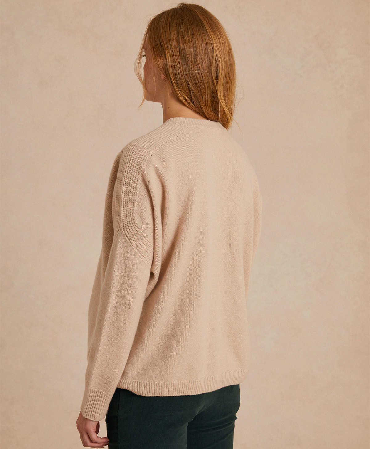 MAGLIA ARIEL IN MAGLIA RASATA LANA/IN CASHMERE - BEIGE - Momonì